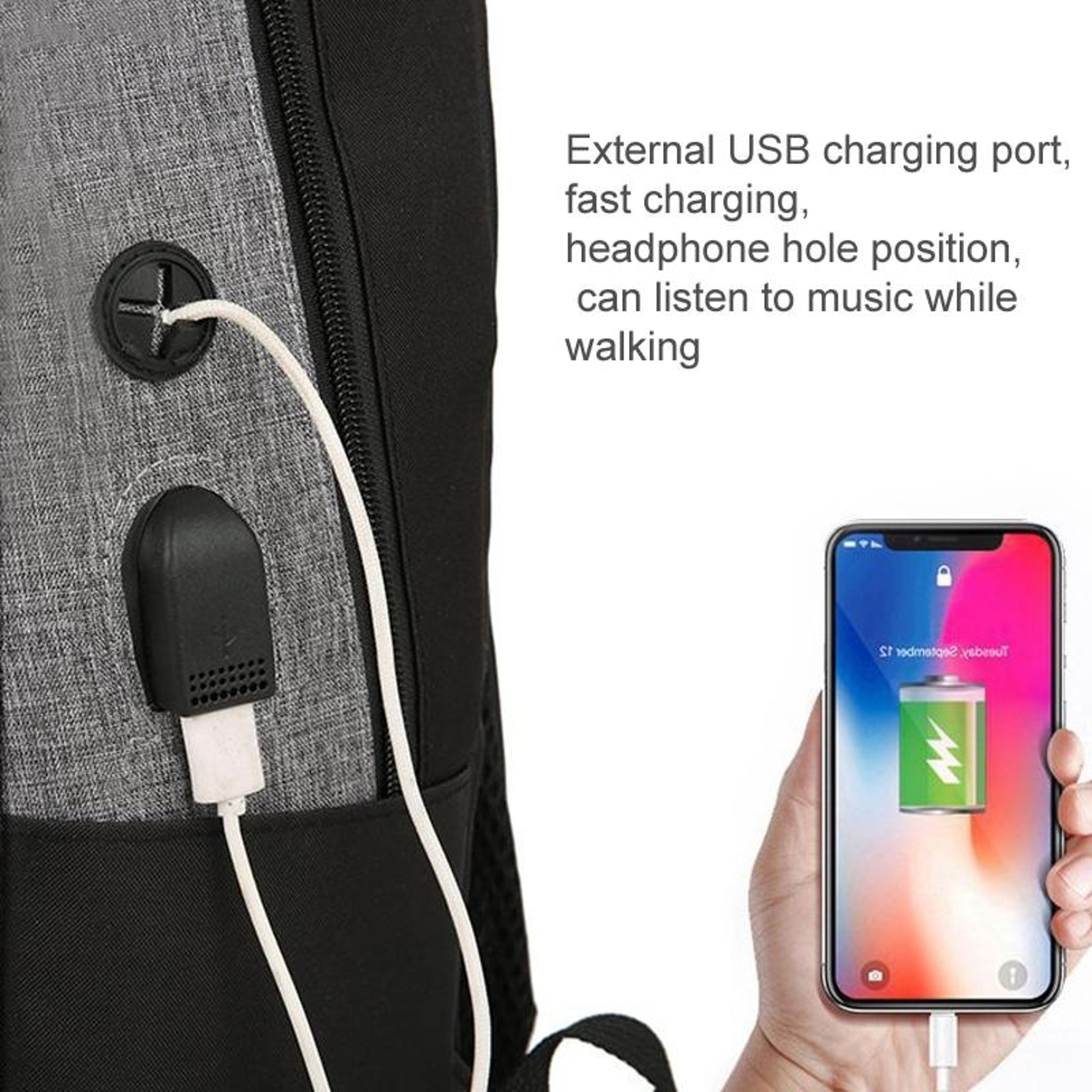 Computer Shoulder Bag Oxford Cloth Schoolbag Multifunctional USB Business Bag – view 6