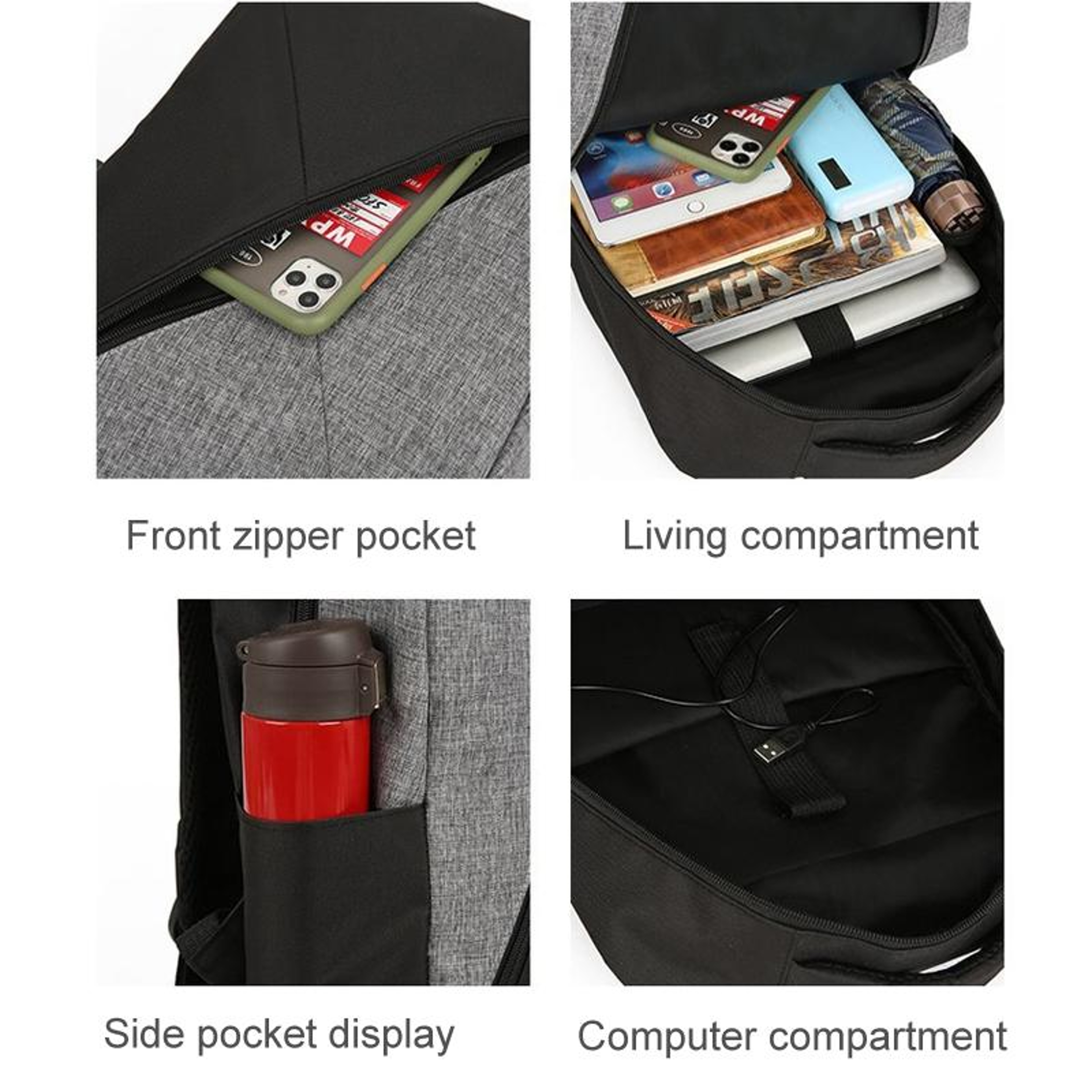 Computer Shoulder Bag Oxford Cloth Schoolbag Multifunctional USB Business Bag – view 8