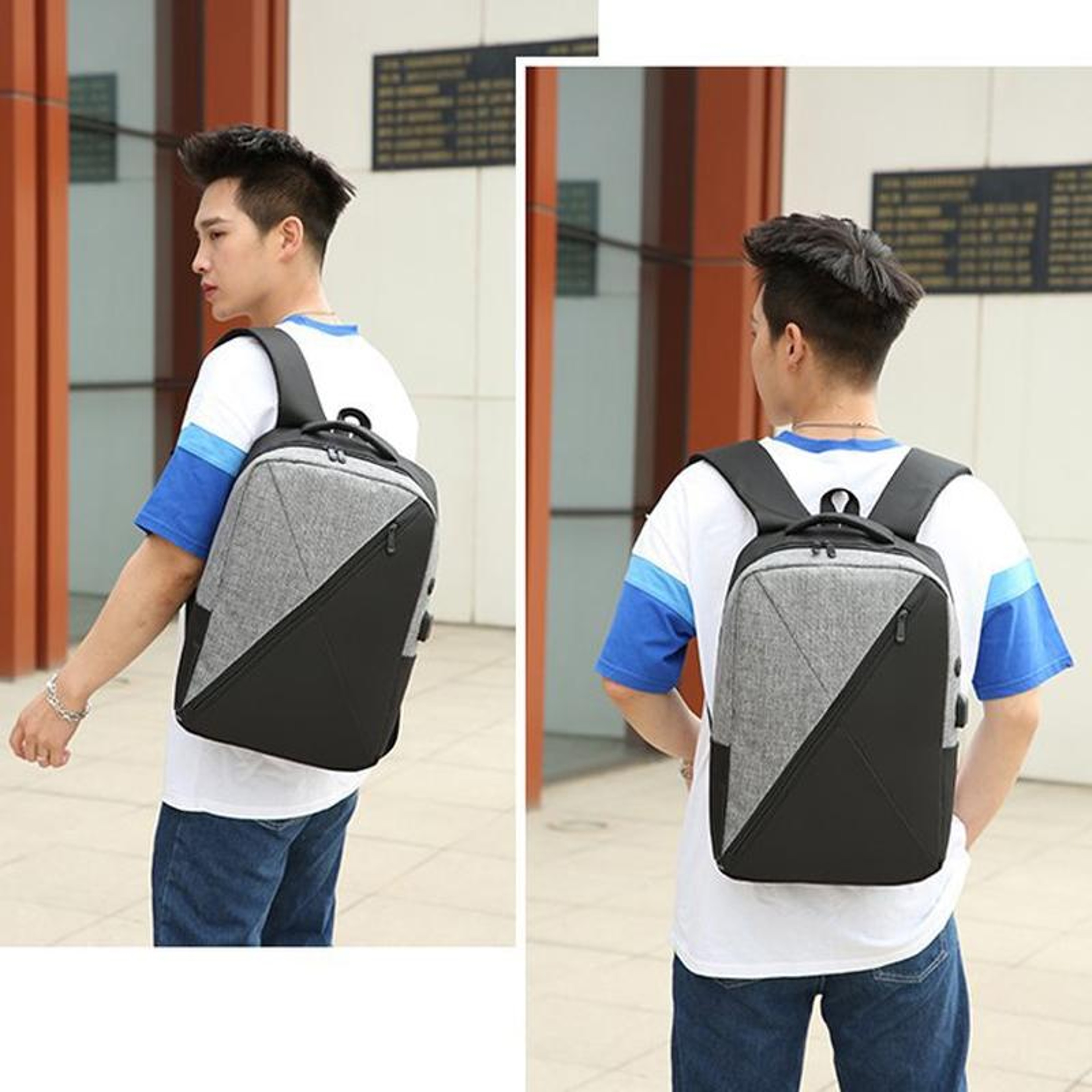 Computer Shoulder Bag Oxford Cloth Schoolbag Multifunctional USB Business Bag – view 10