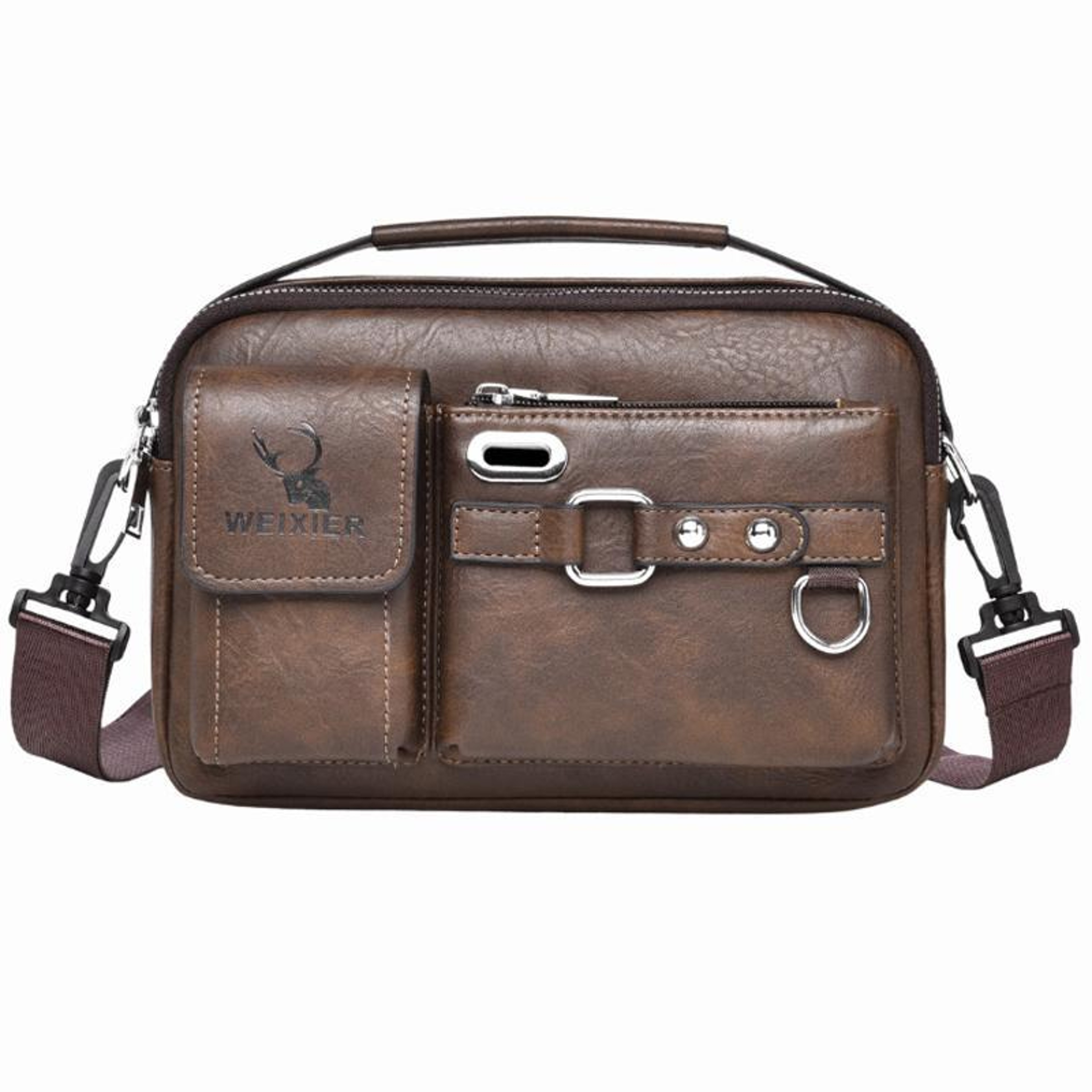 Mens Crossbody Shoulder Bag with Adjustable Strap and Multiple Compartments – view 13