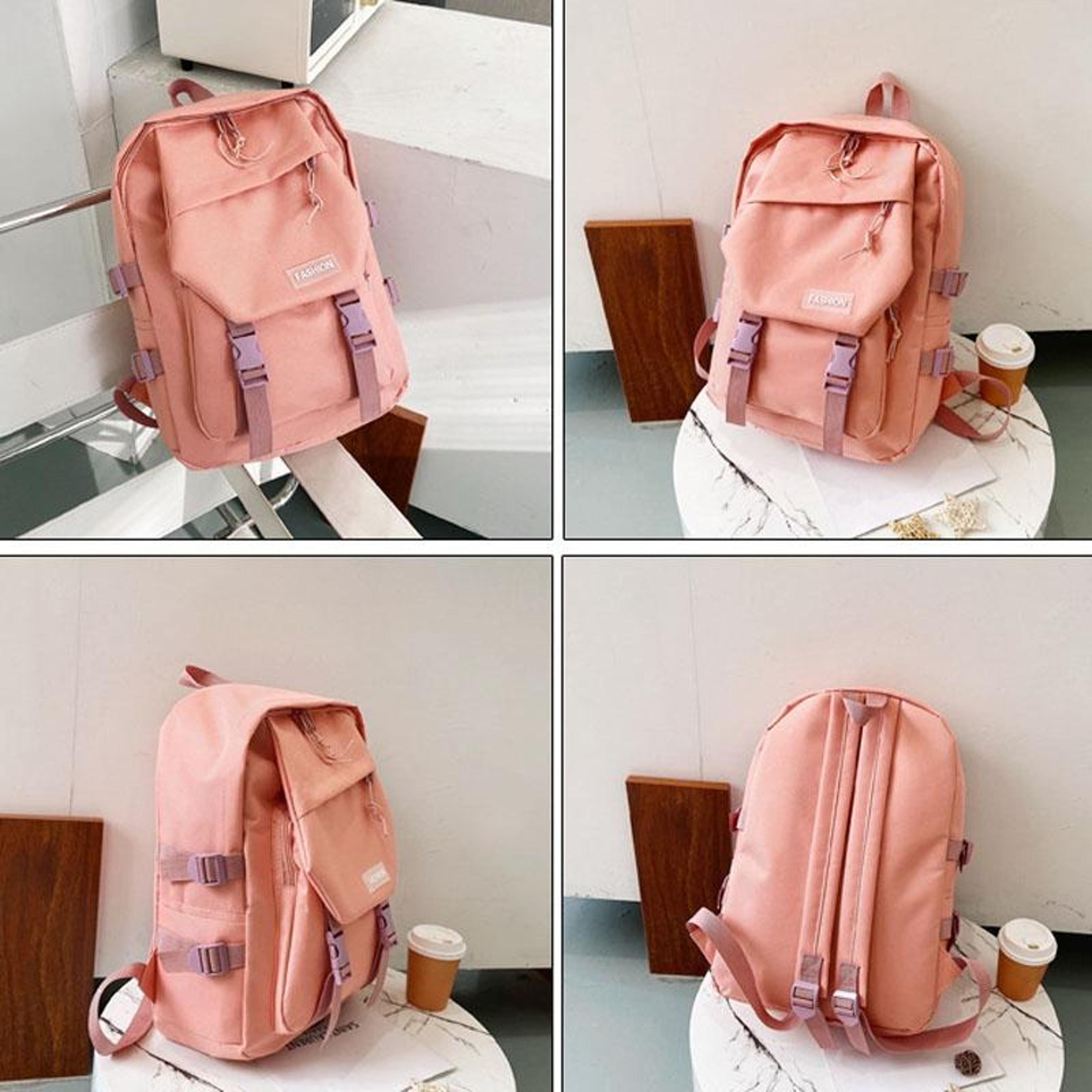 Womens Canvas School Backpack with Adjustable Shoulder Straps – view 6