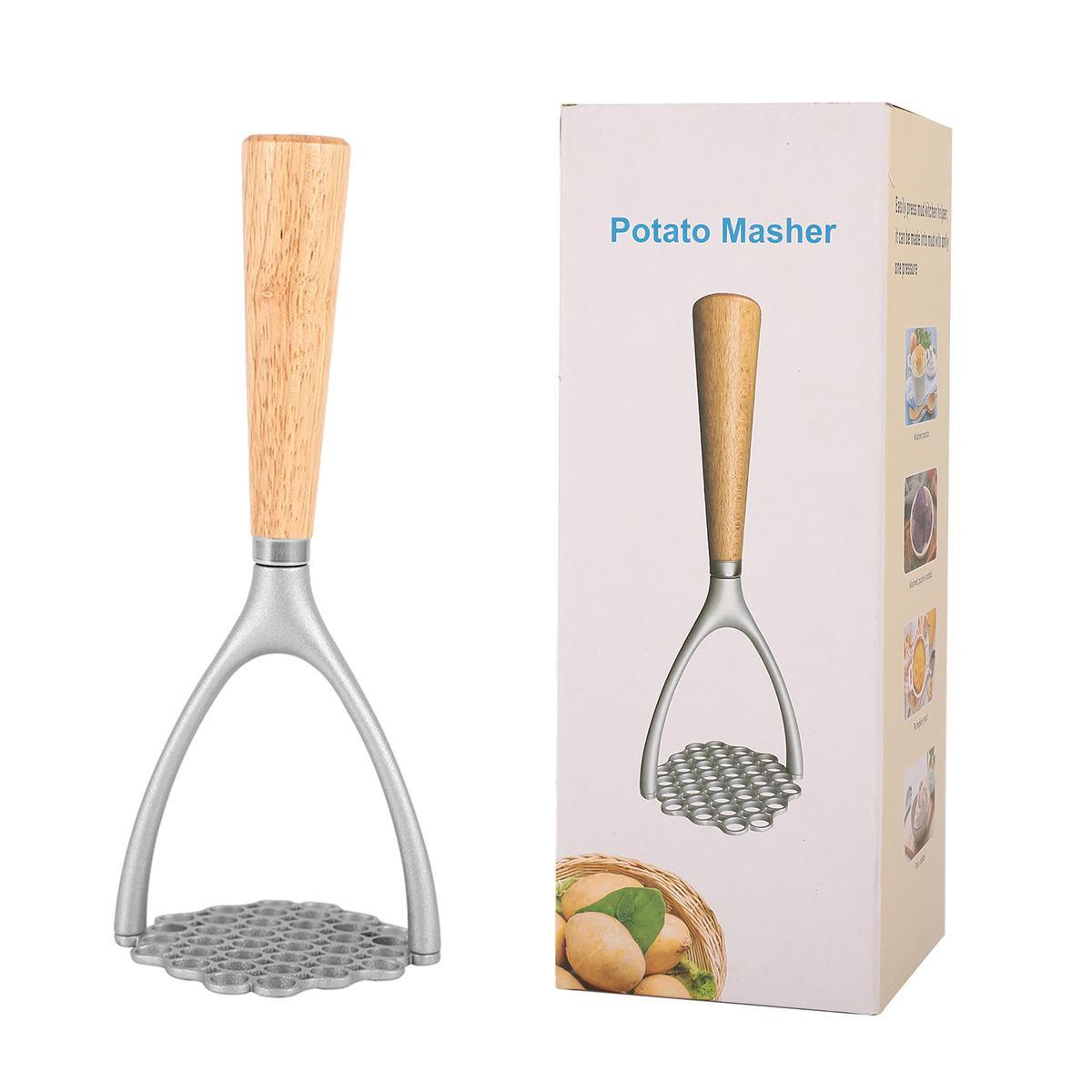 Potato Masher with Wooden Handle for Smooth Mashed Potatoes and Purees – view 10