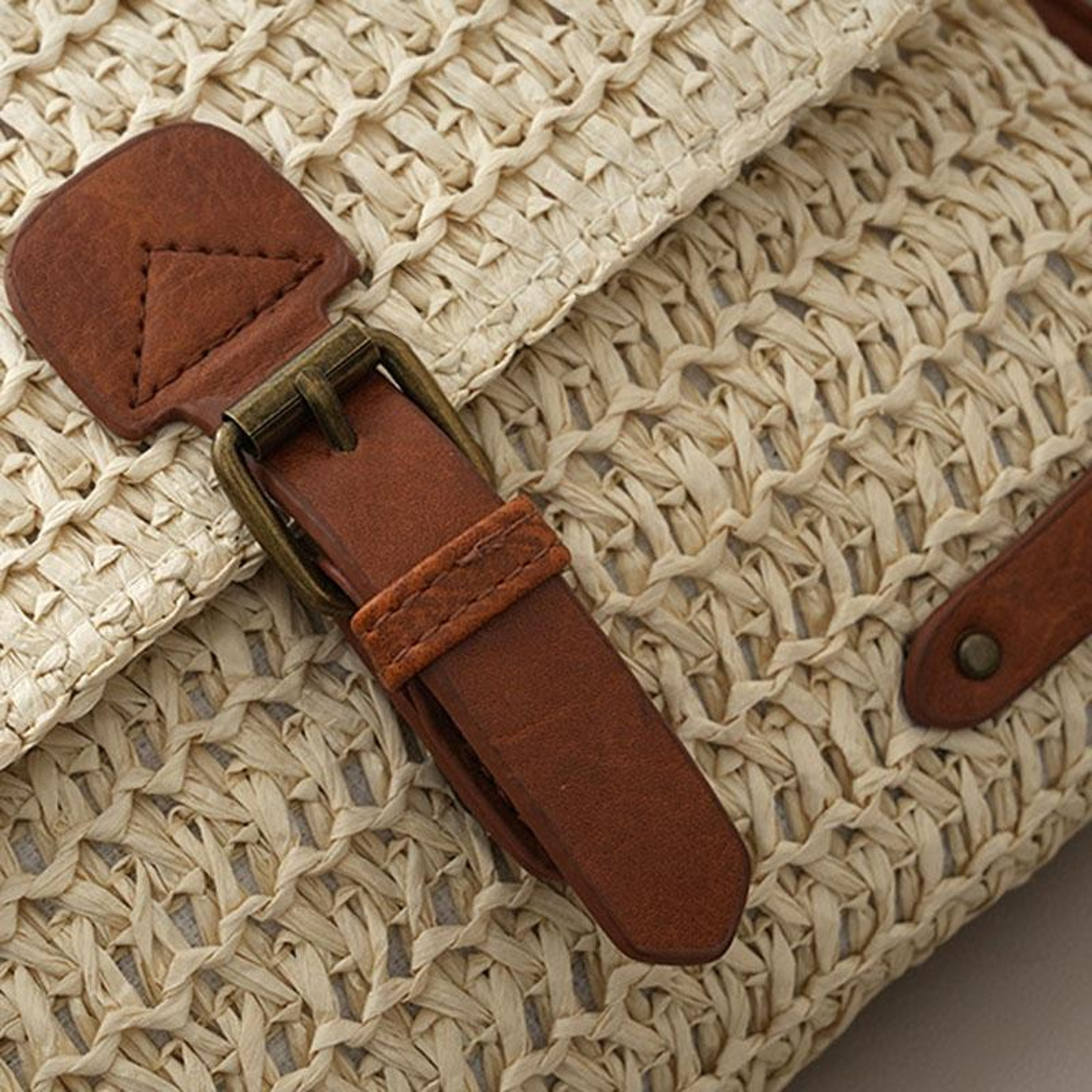 Womens Retro Straw Crossbody Messenger Bag with Adjustable Strap – view 4