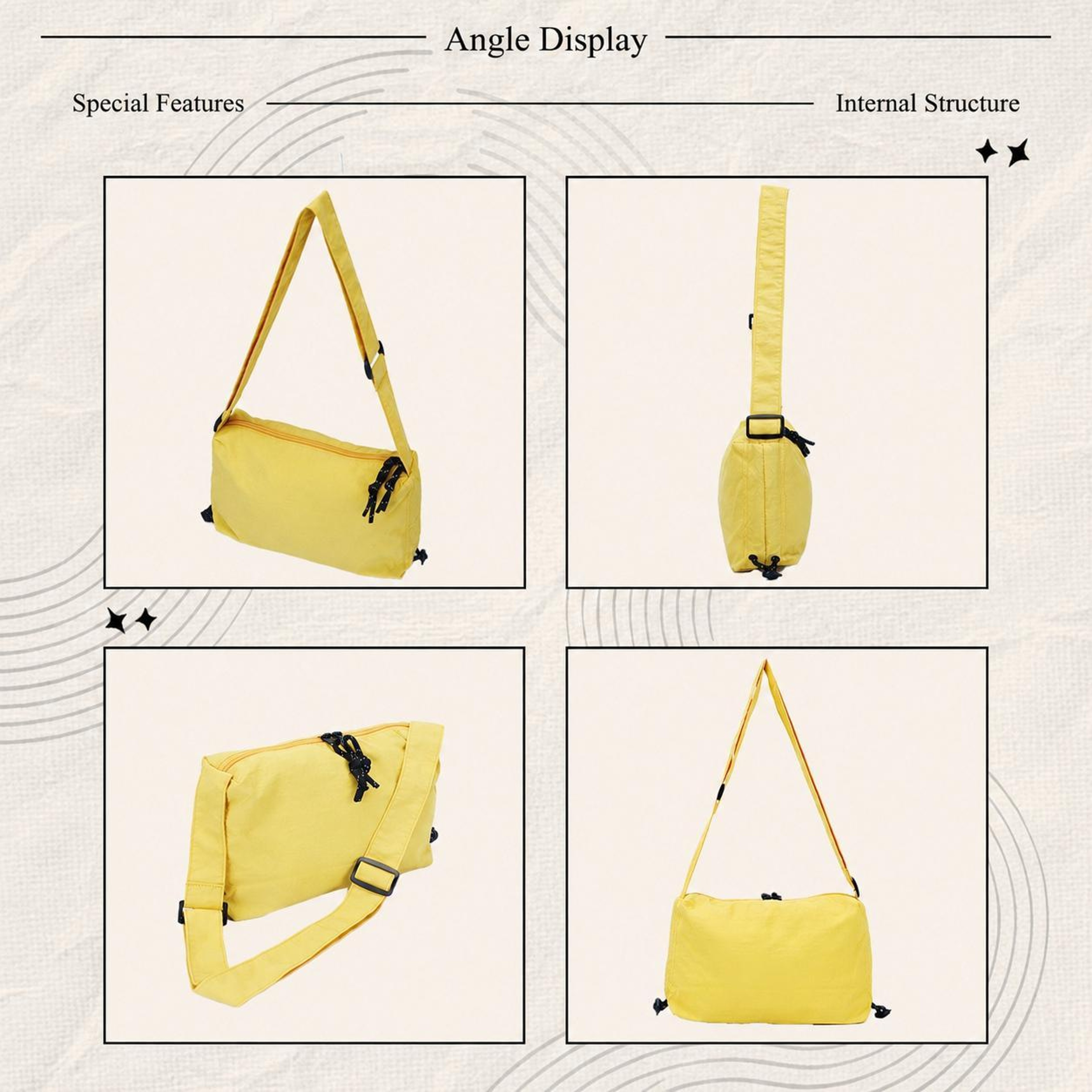 Nylon Drawstring Sports Crossbody Bag with Adjustable Shoulder Strap – view 4