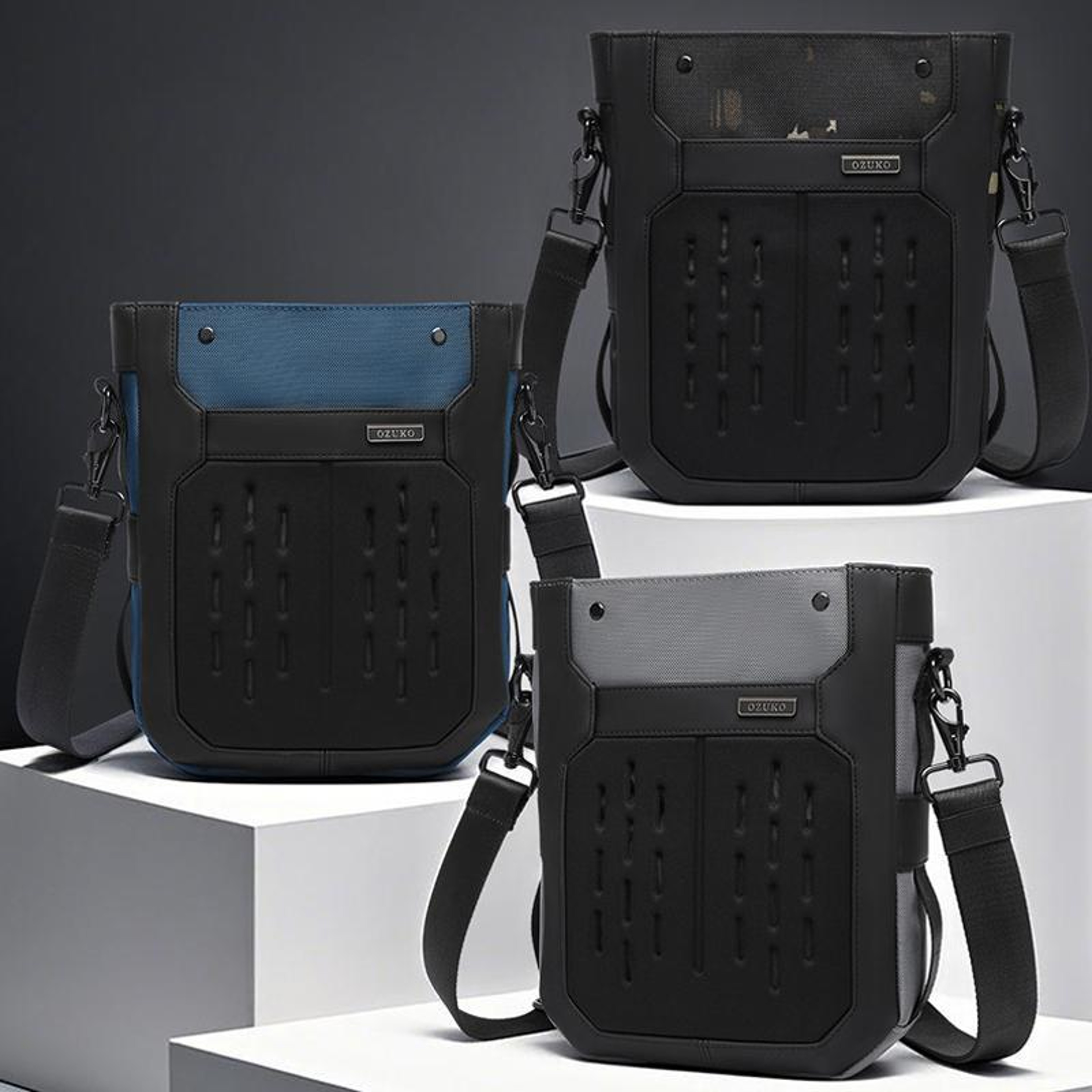 Mens Waterproof Crossbody Shoulder Bag with Multiple Pockets – view 2