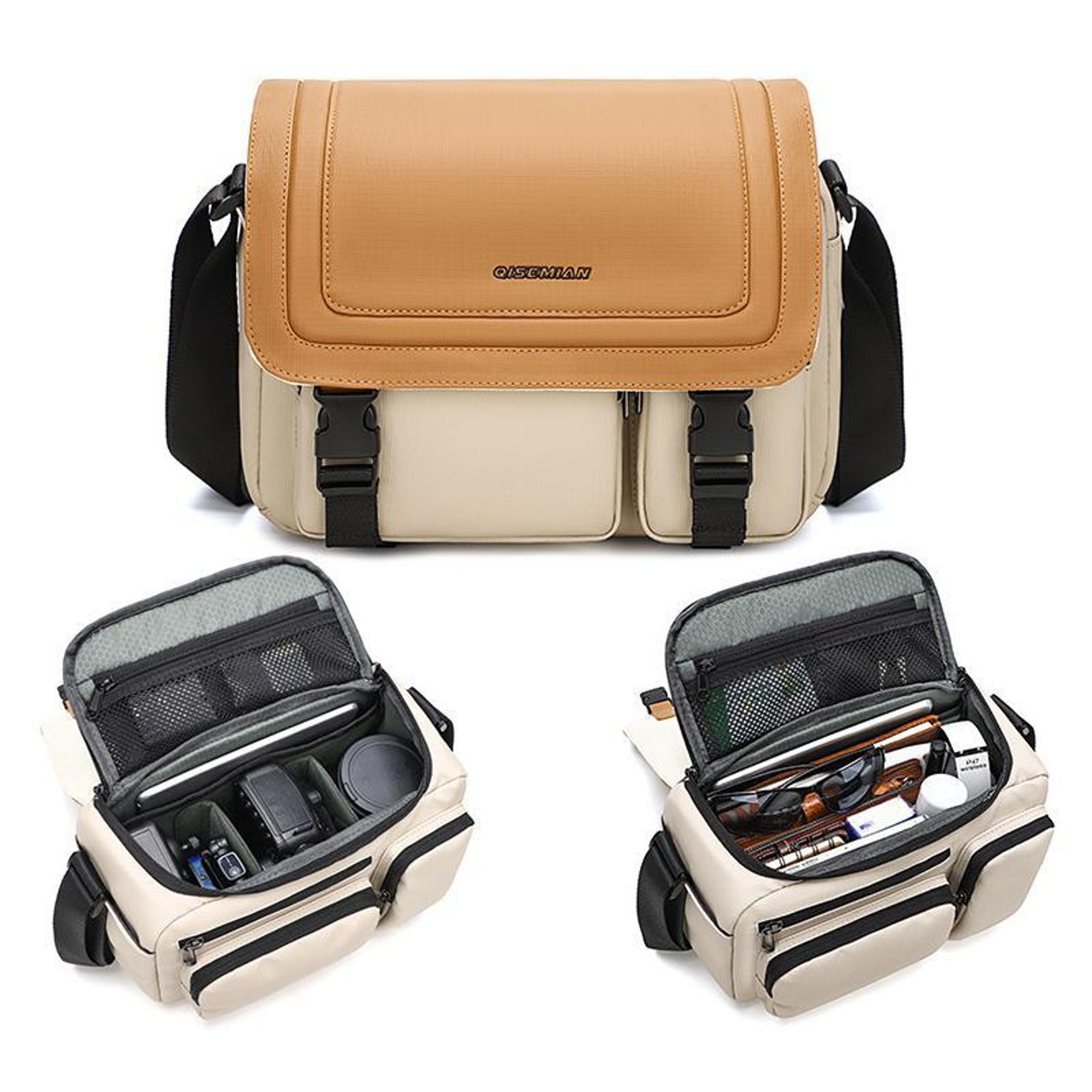 Crossbody Camera Bag With Tripod Holder And Water Resistant Finish 2