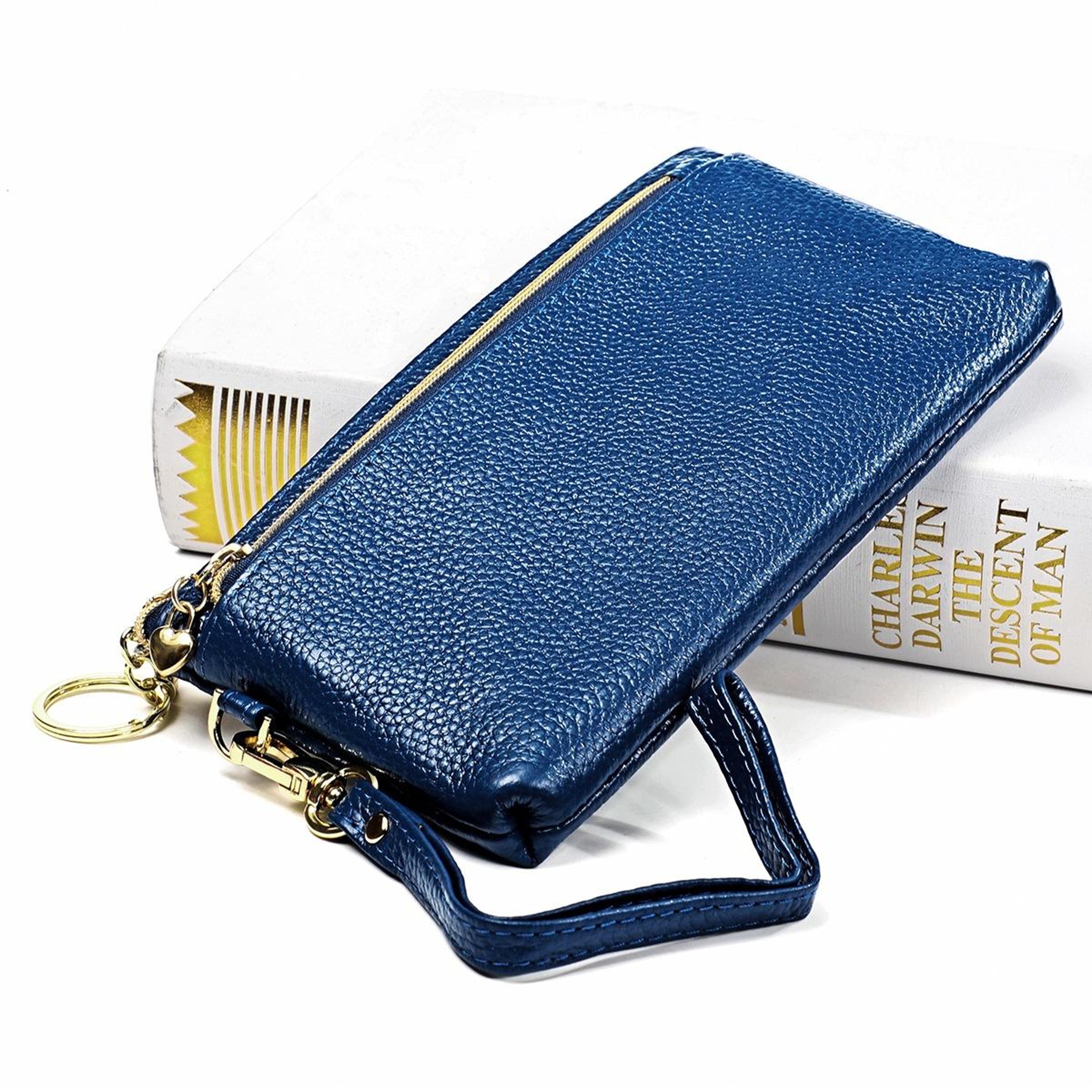 Ladies Cowhide Coin Purse and Car Key Case with Zipper – view 3
