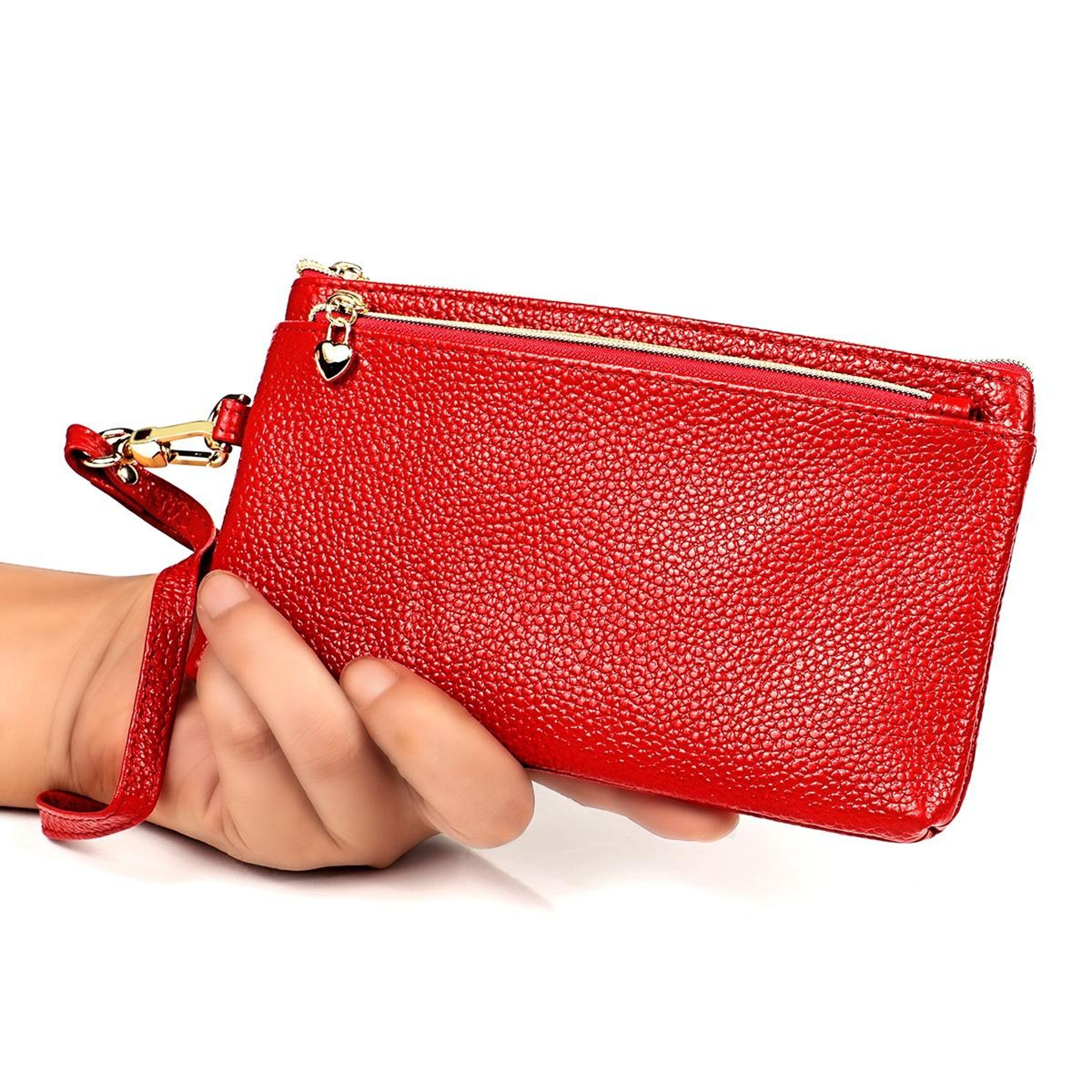 Ladies Cowhide Coin Purse and Car Key Case with Zipper – view 7