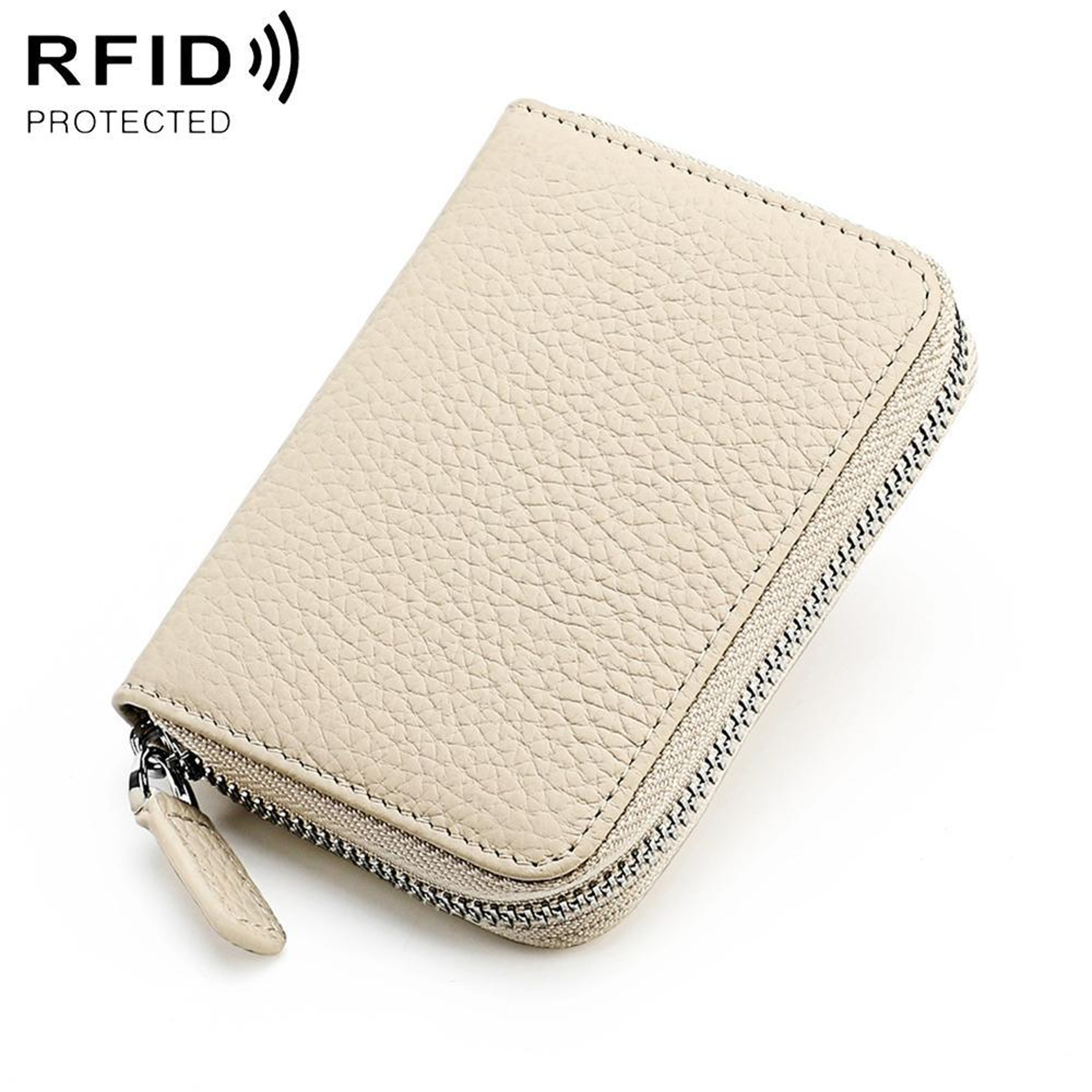 Anti Theft Genuine Leather Coin Purse with Zipper and RFID Blocking – view 18