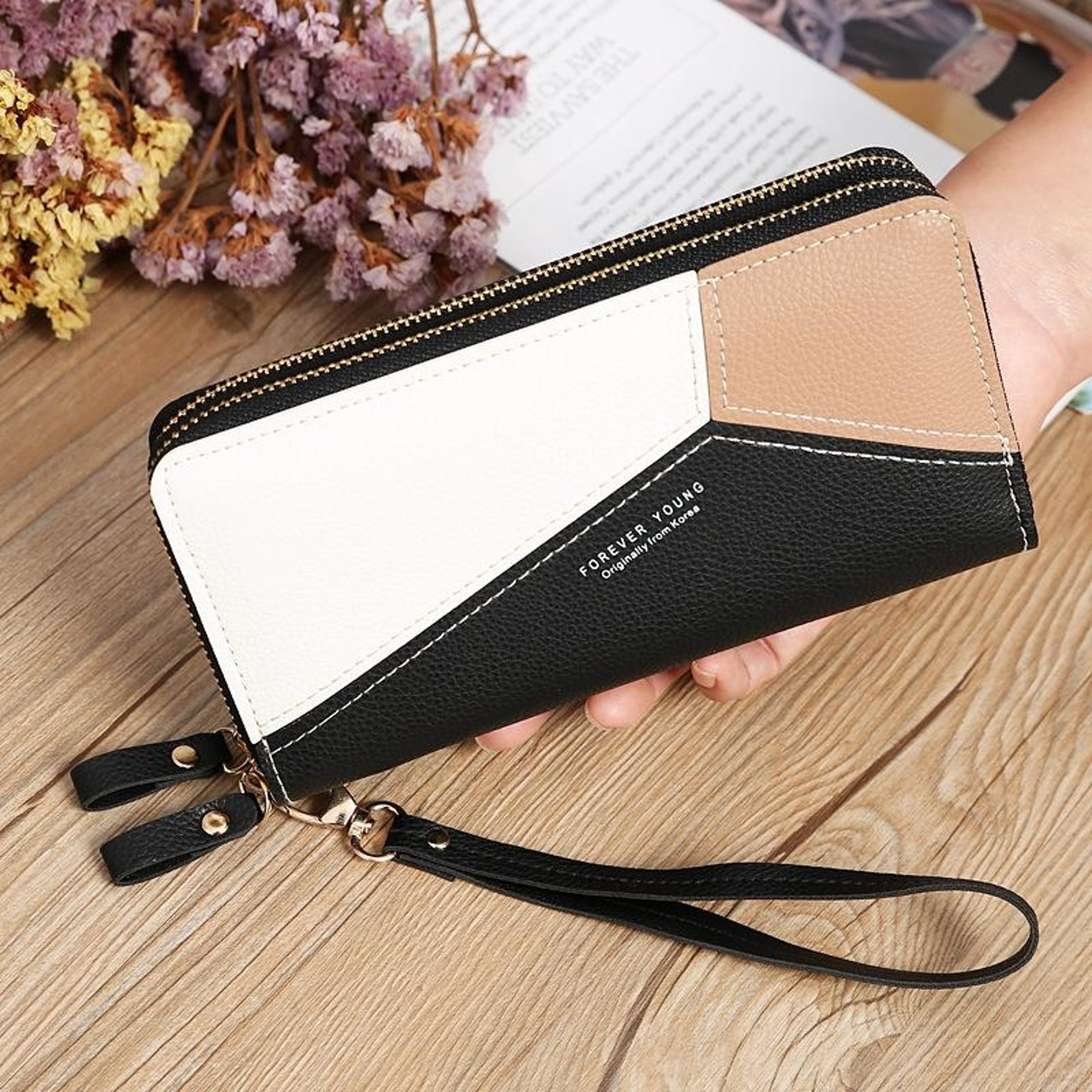 Double Zipper Long Wallet for Women with Phone and Coin Storage – view 1