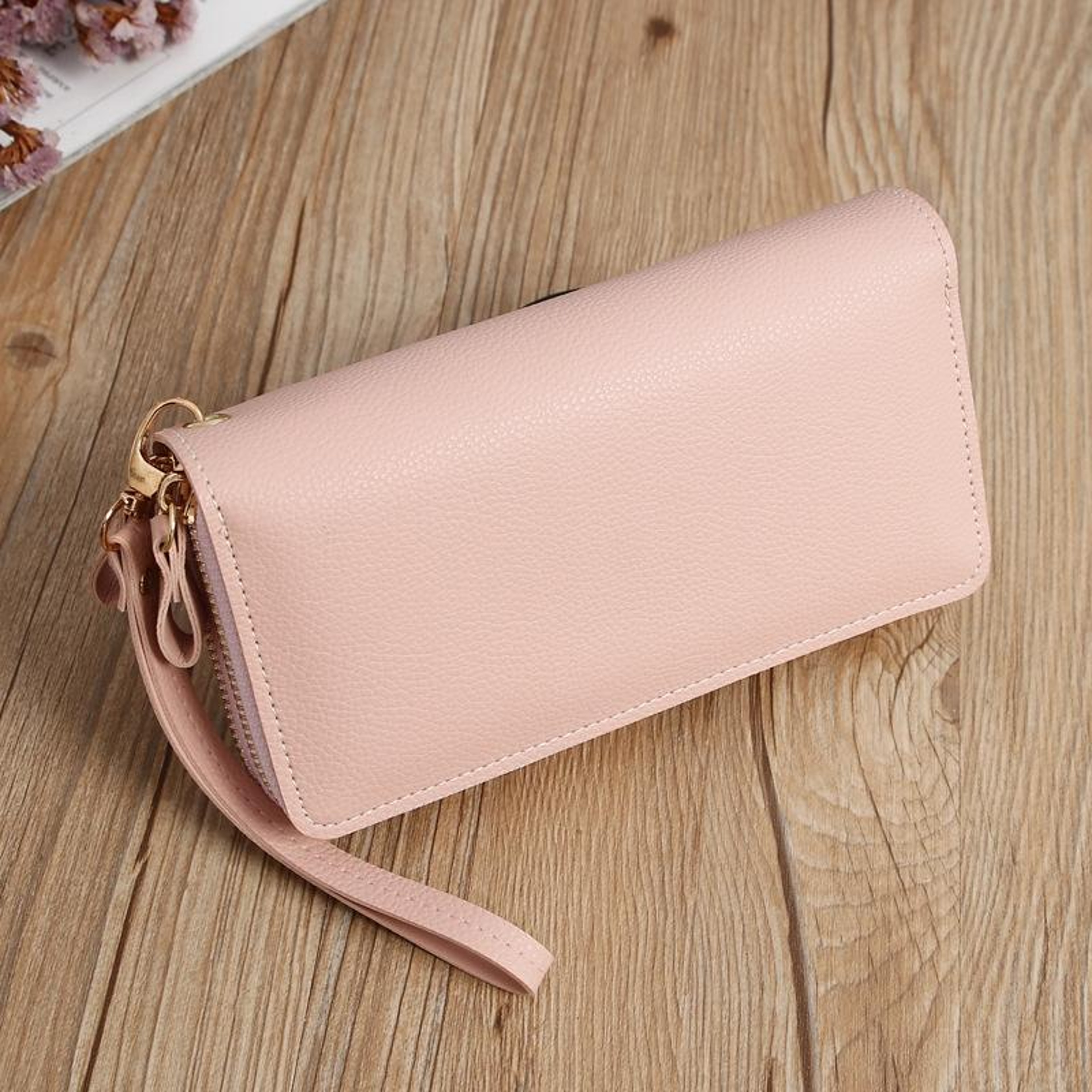 Double Zipper Long Wallet for Women with Phone and Coin Storage – view 3