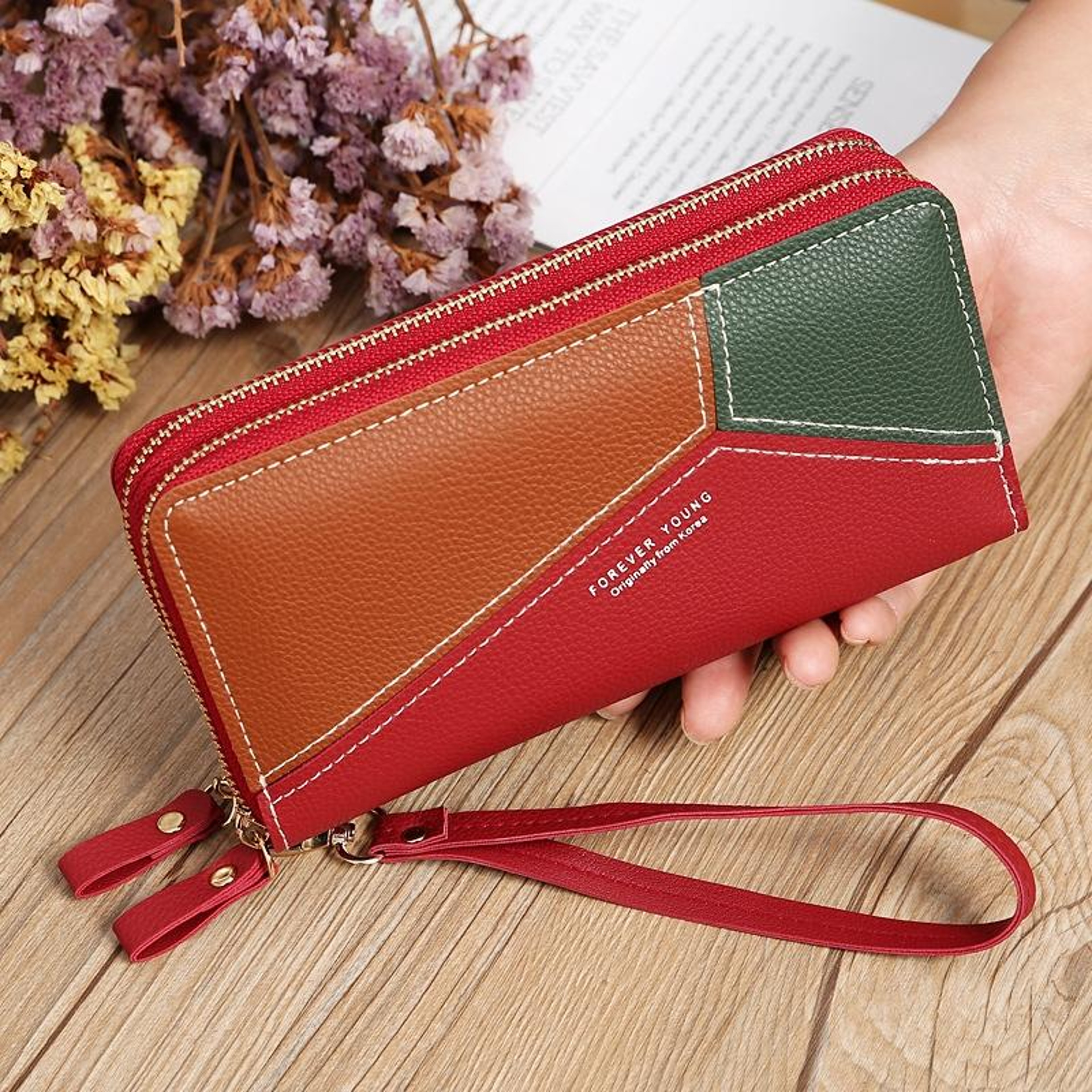 Double Zipper Long Wallet for Women with Phone and Coin Storage – view 10
