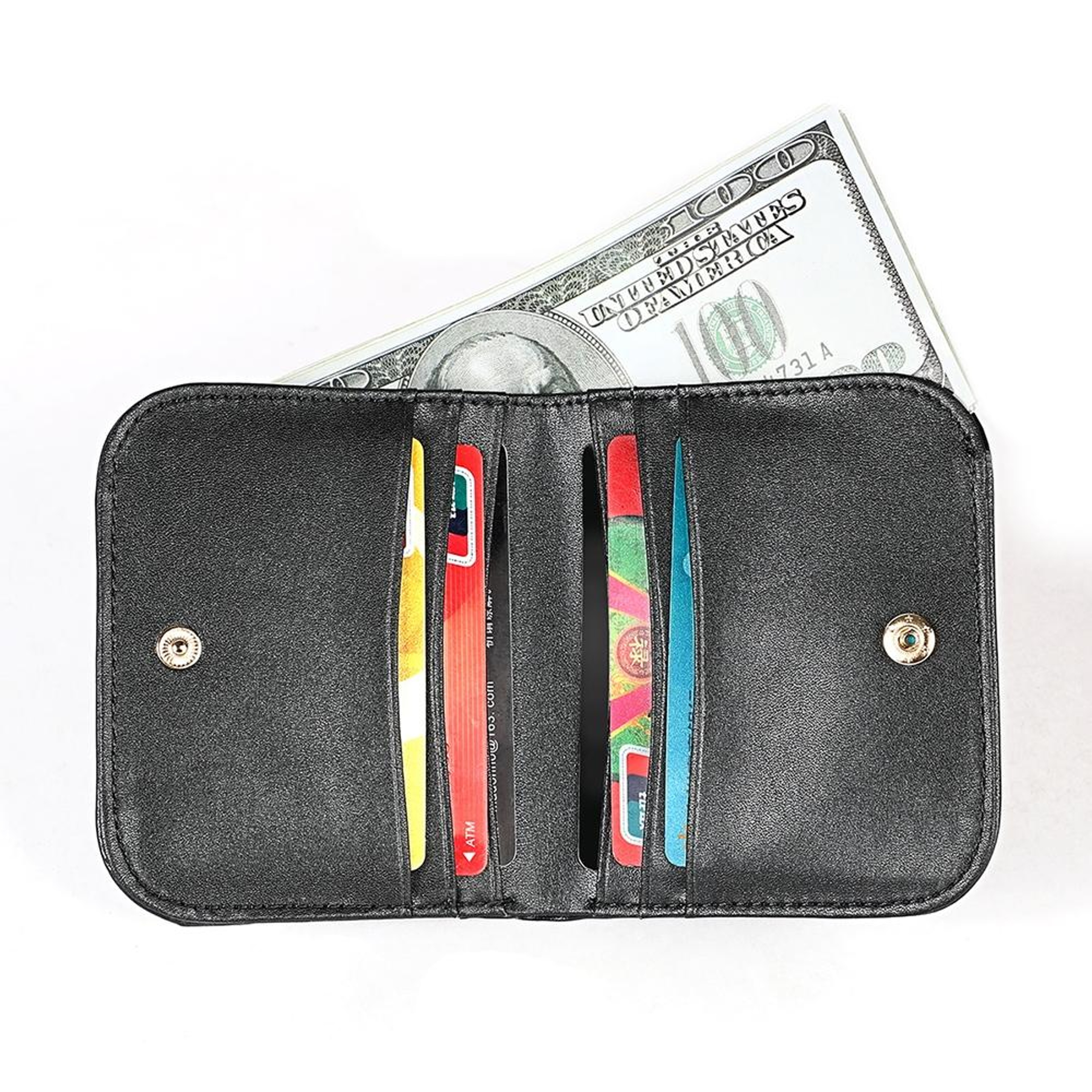 RFID Blocking Leather Coin Purse for Women with Secure Fold Over Closure – view 4