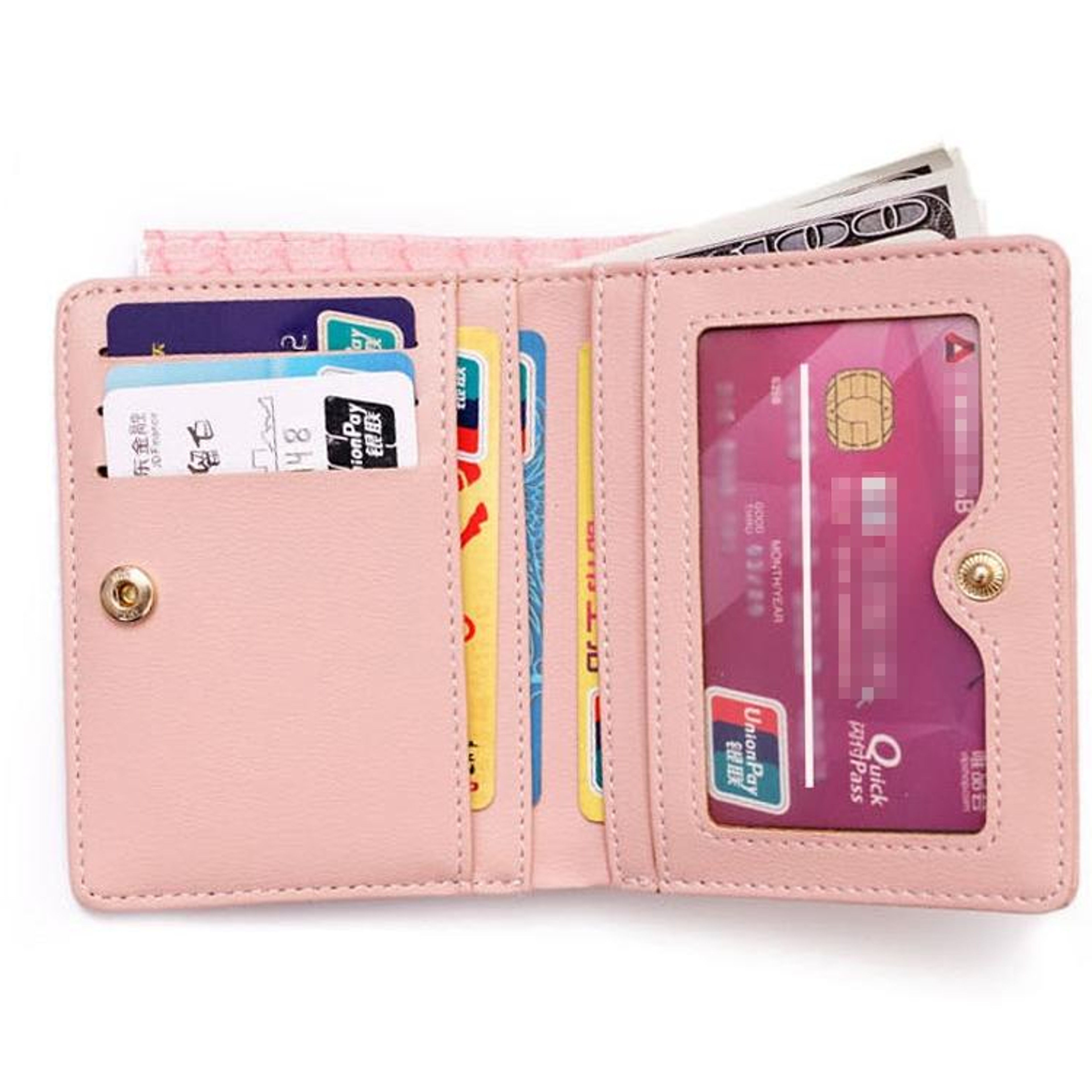 Small Bifold Wallet for Women with Multiple Card Slots and Zipper Pocket – view 6