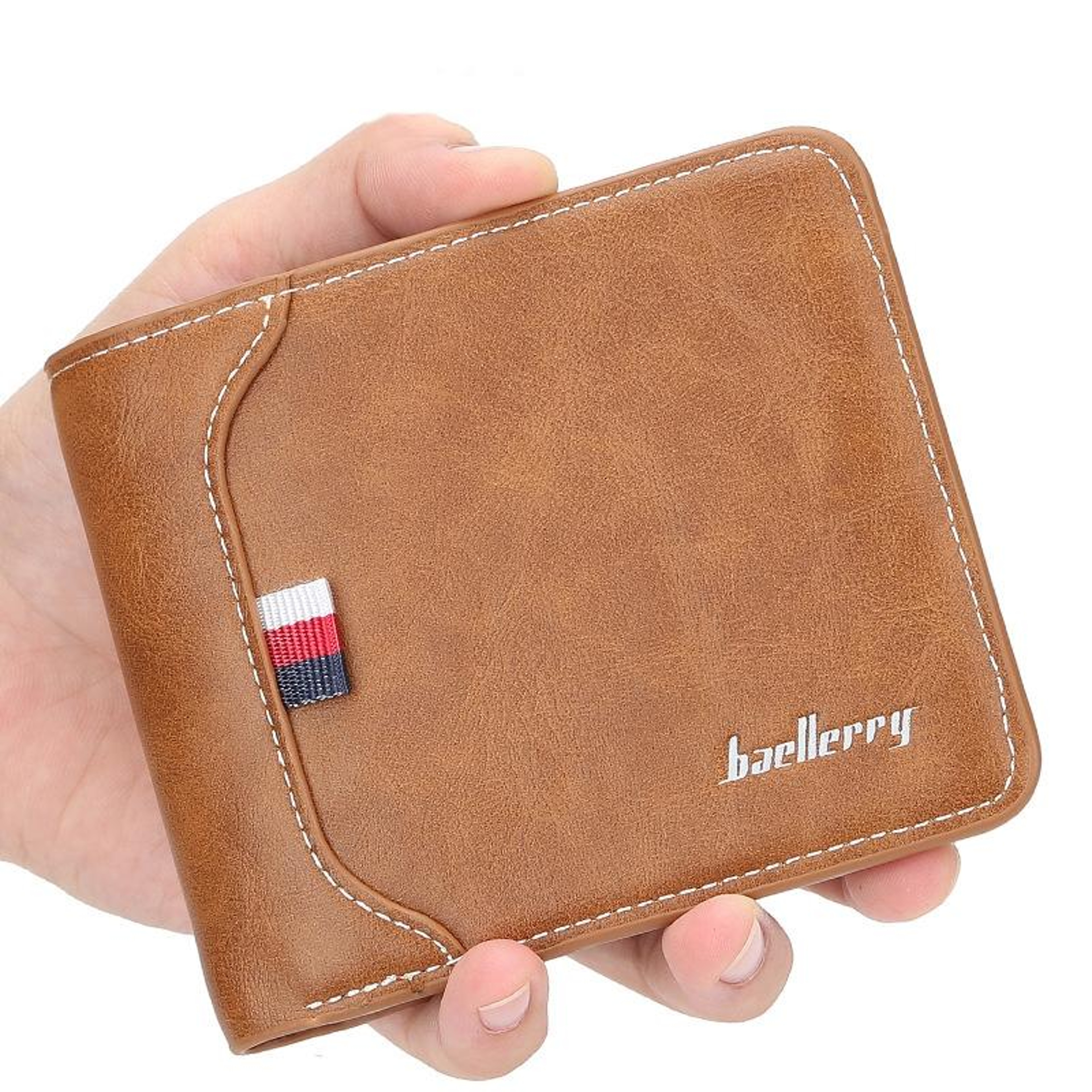 Mens Tri Fold Wallet with Coin Purse and Multiple Card Slots – view 7