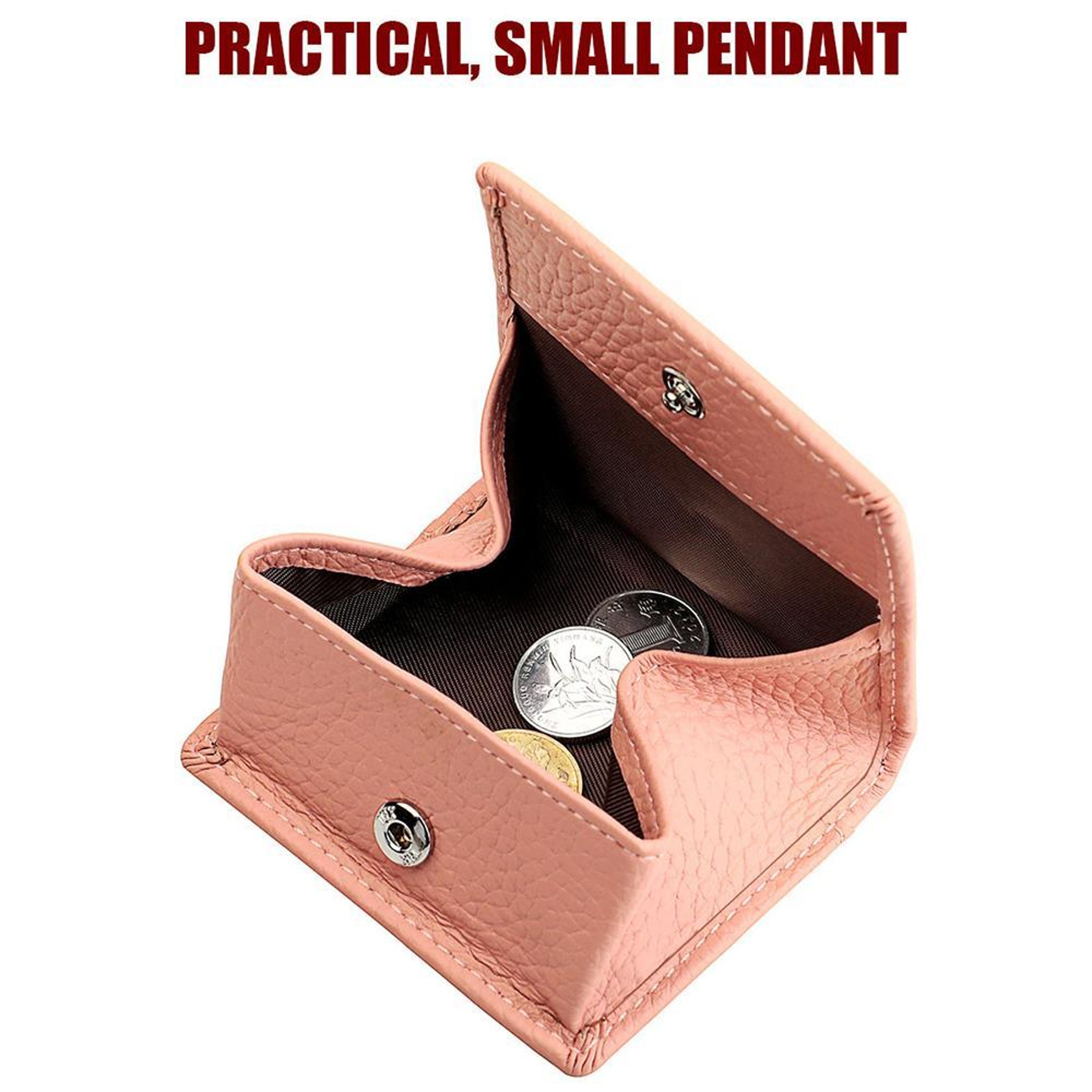 Top Grain Cowhide Leather Coin Purse with Buckle Closure – view 9