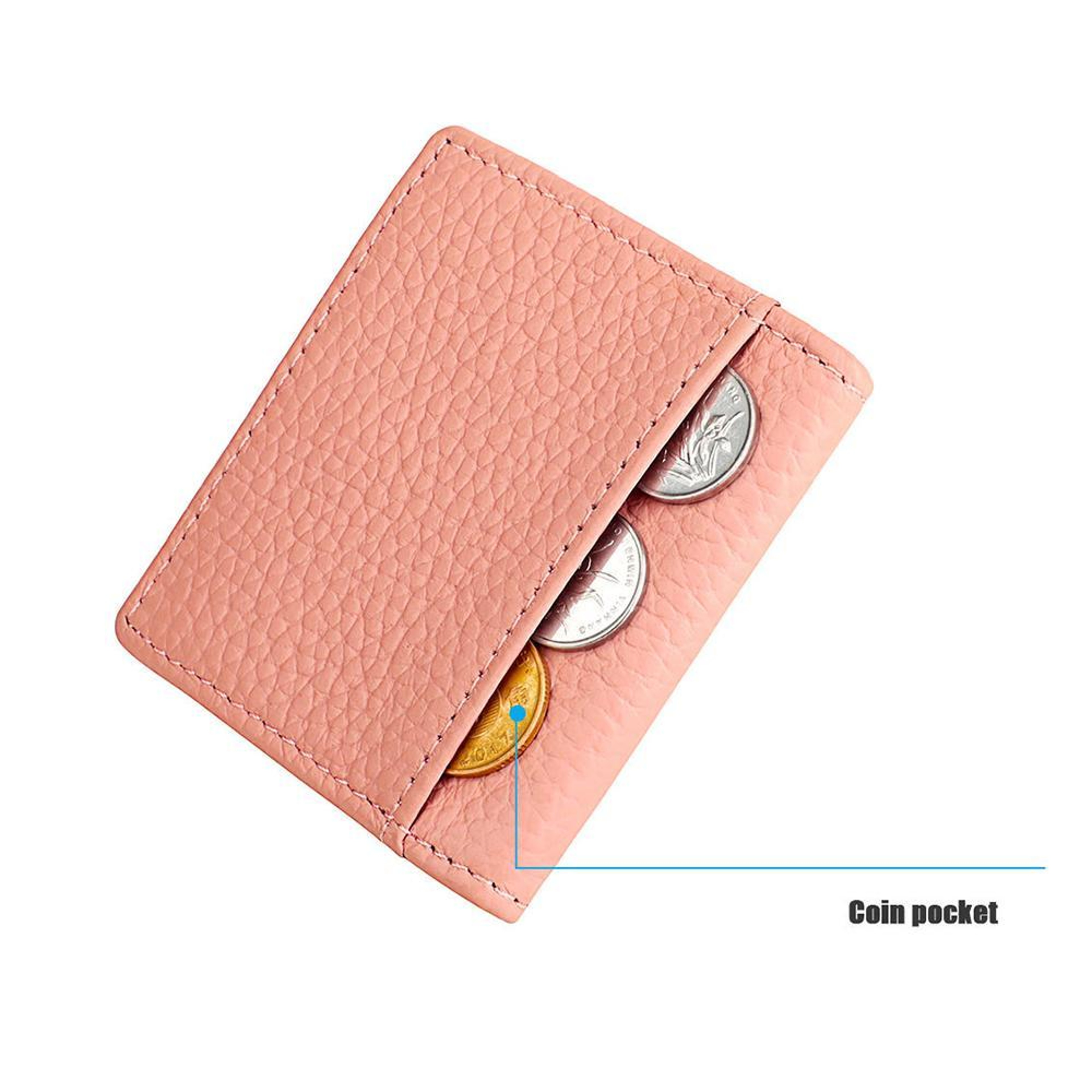 Top Grain Cowhide Leather Coin Purse with Buckle Closure – view 10