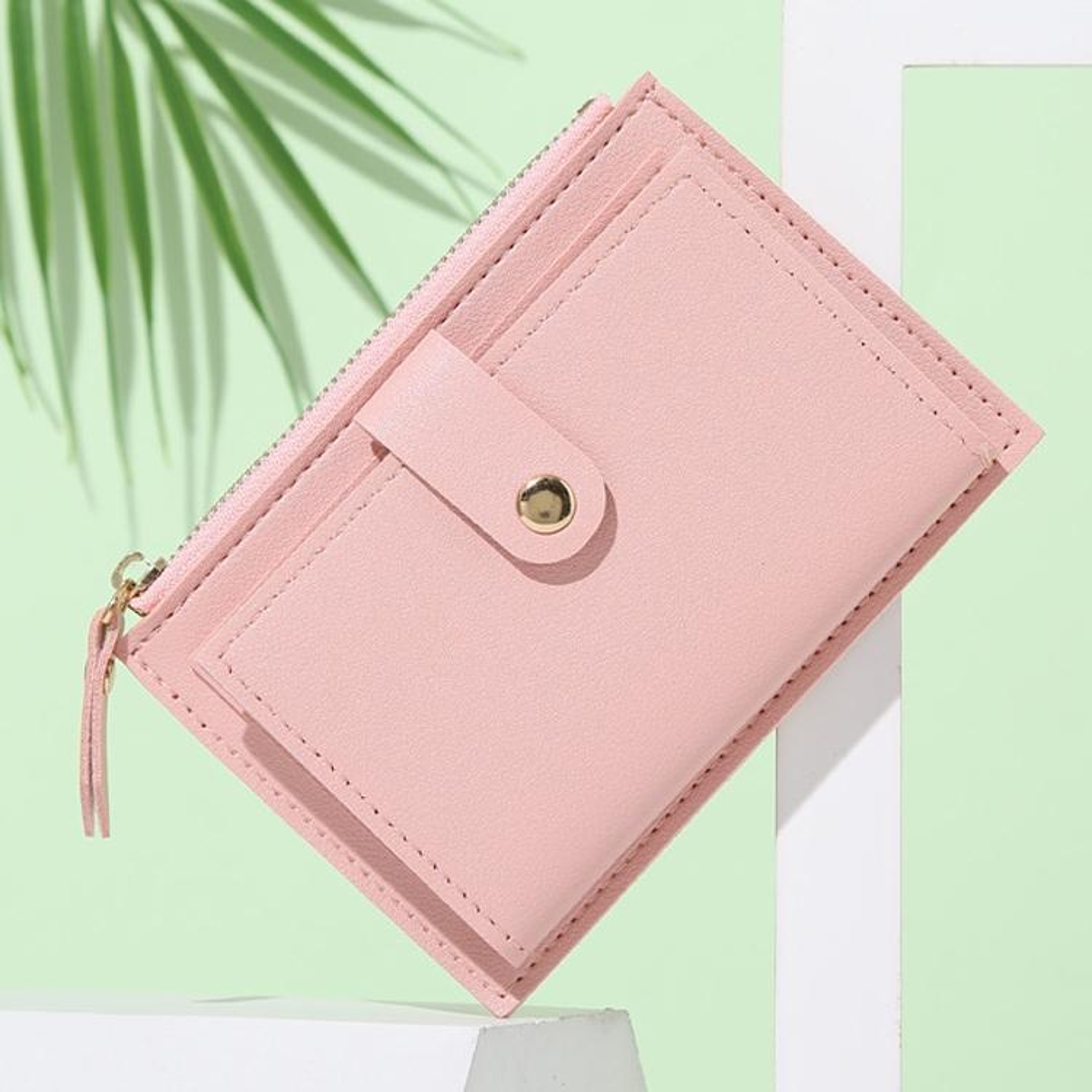 Womens Slim PU Leather Wallet with Crocodile Pattern and Metal Buckle – view 8