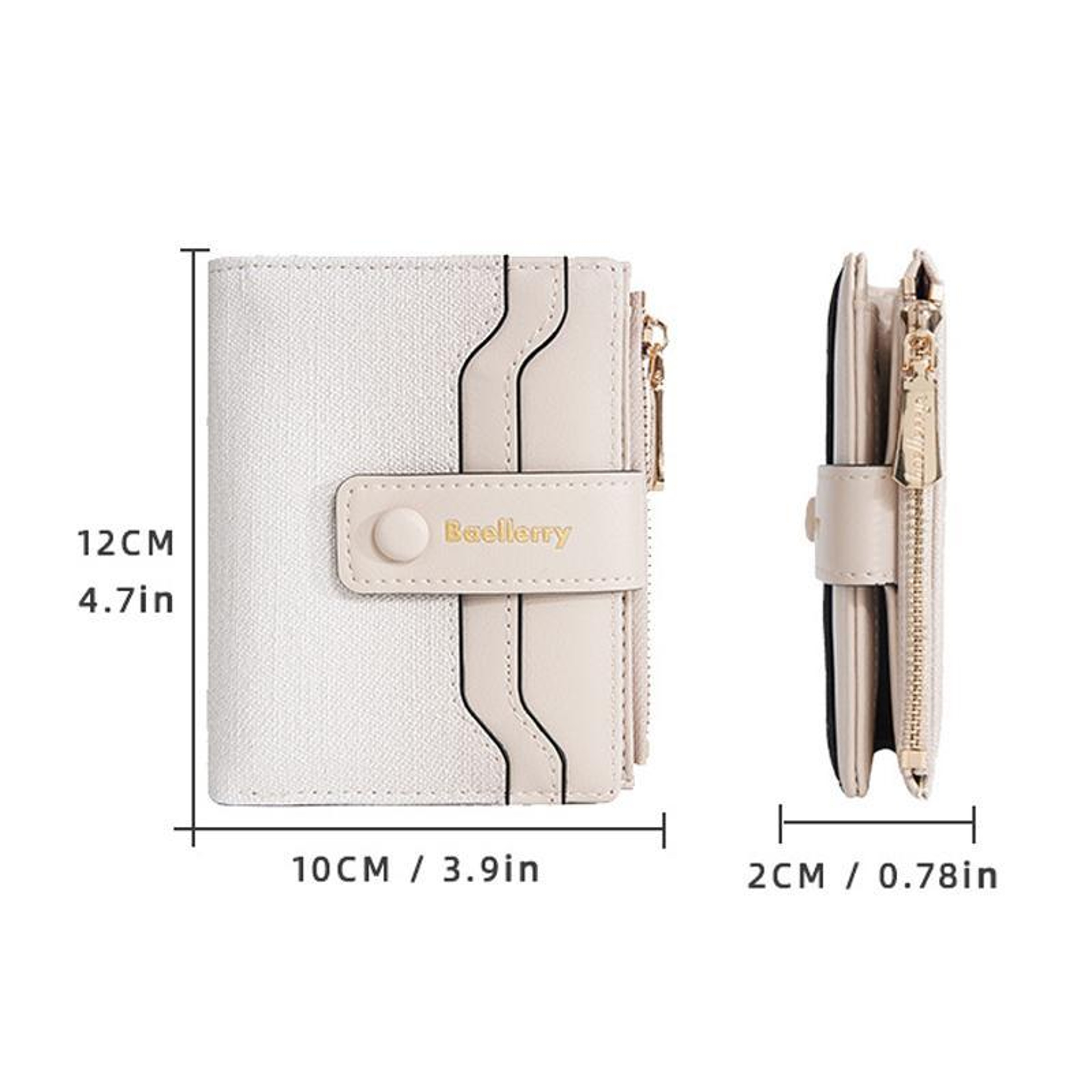 Womens Gradient Color Short Wallet with Zipper Coin Purse and Card Storage – view 3