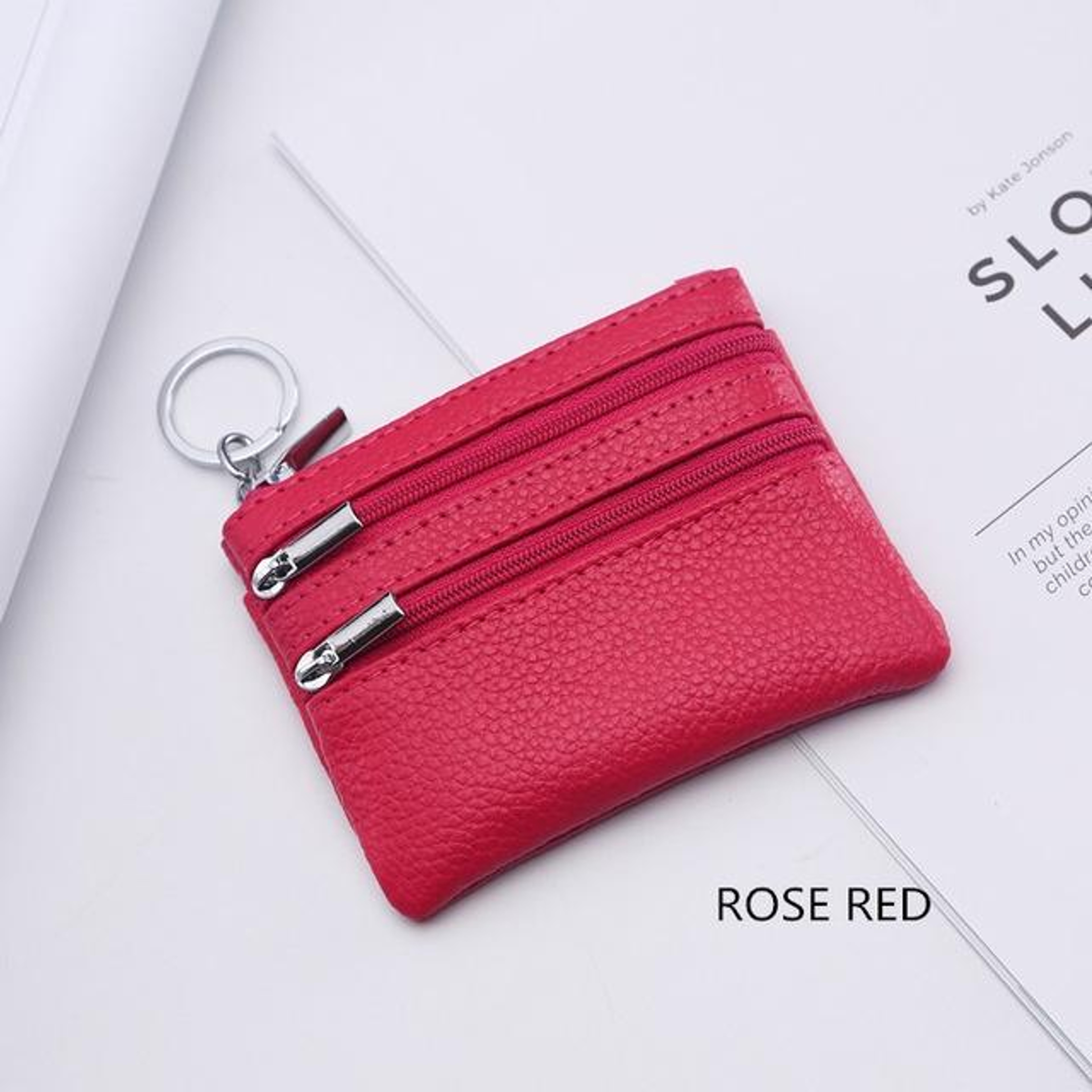 Womens Small PU Leather Zipper Wallet with Coin Purse and Card Holder – view 20