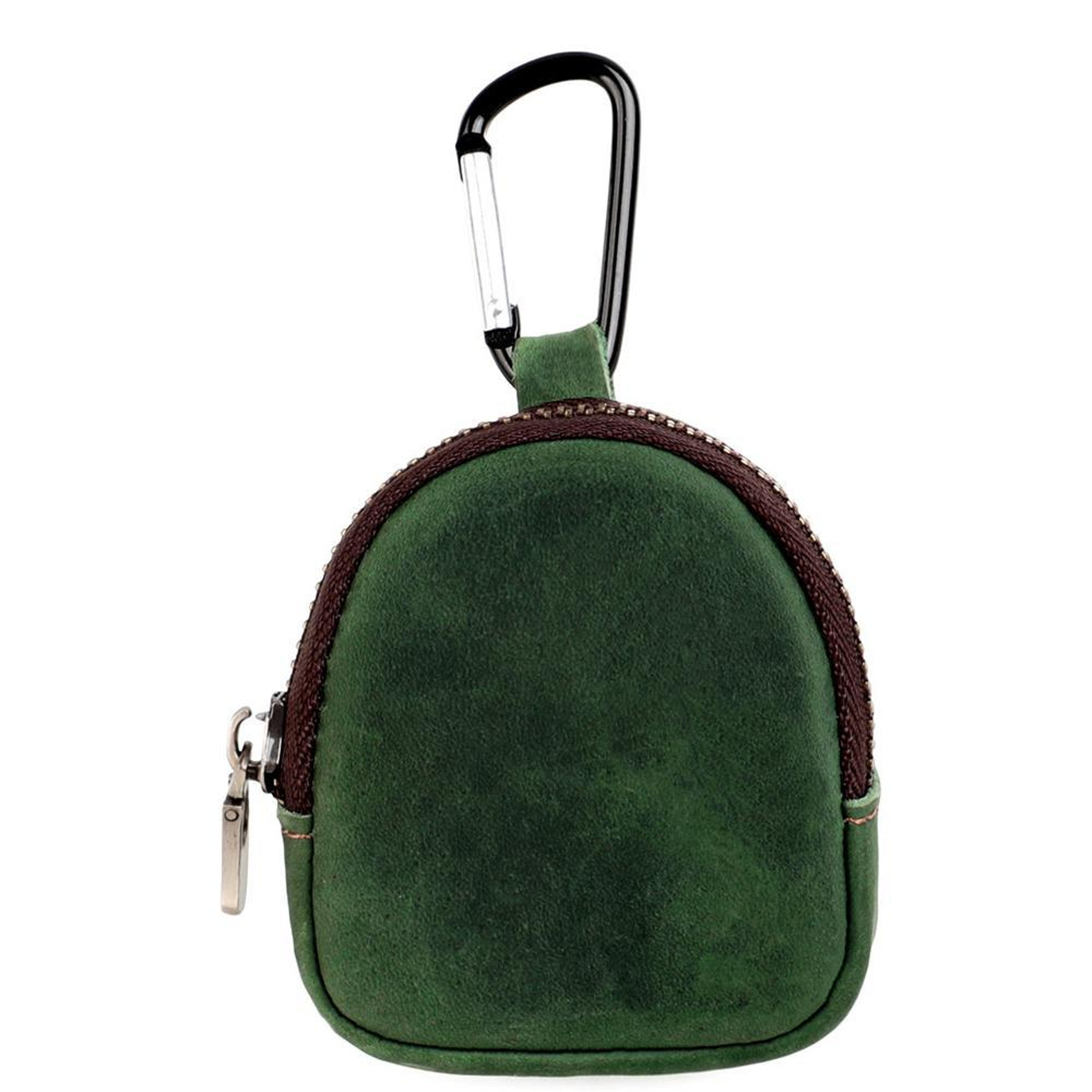 Genuine Leather Shell Shaped Coin Purse with Zipper and Carabiner Clip – view 13