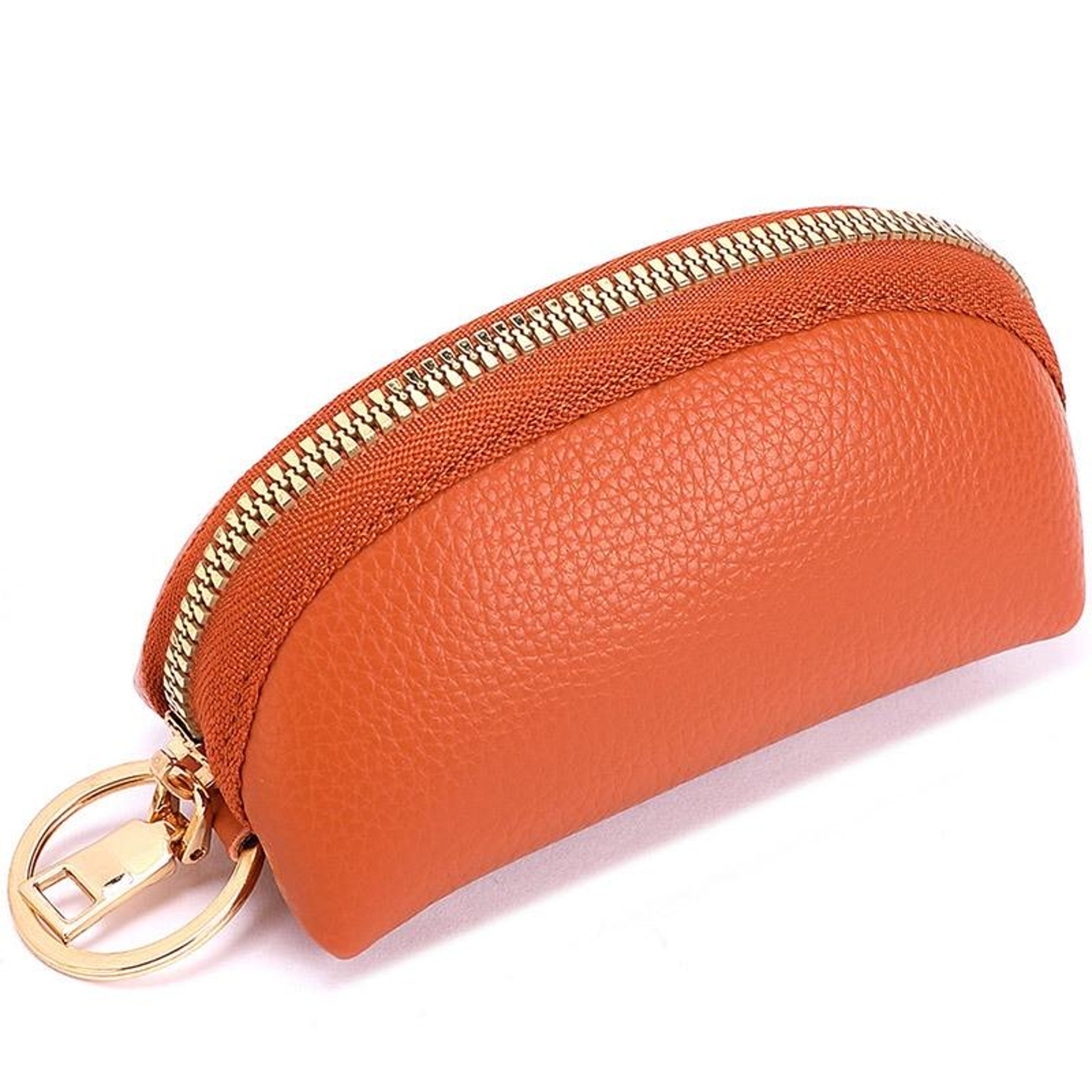 Mini PU Leather Car Key Pouch with Zipper and Internal Key Ring – view 5