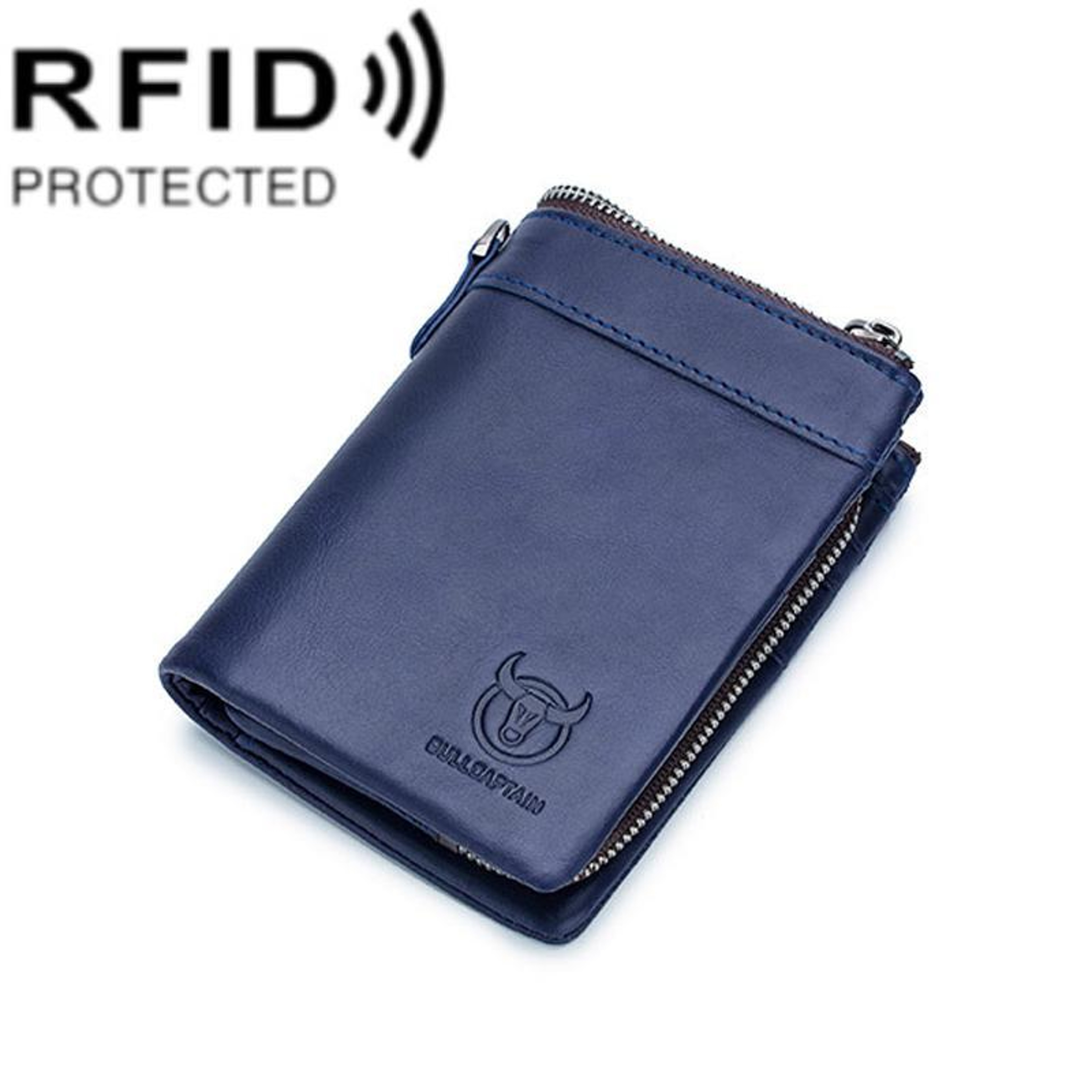 RFID Blocking Cowhide Leather Wallet with Multiple Card Slots and Coin Purse – view 1