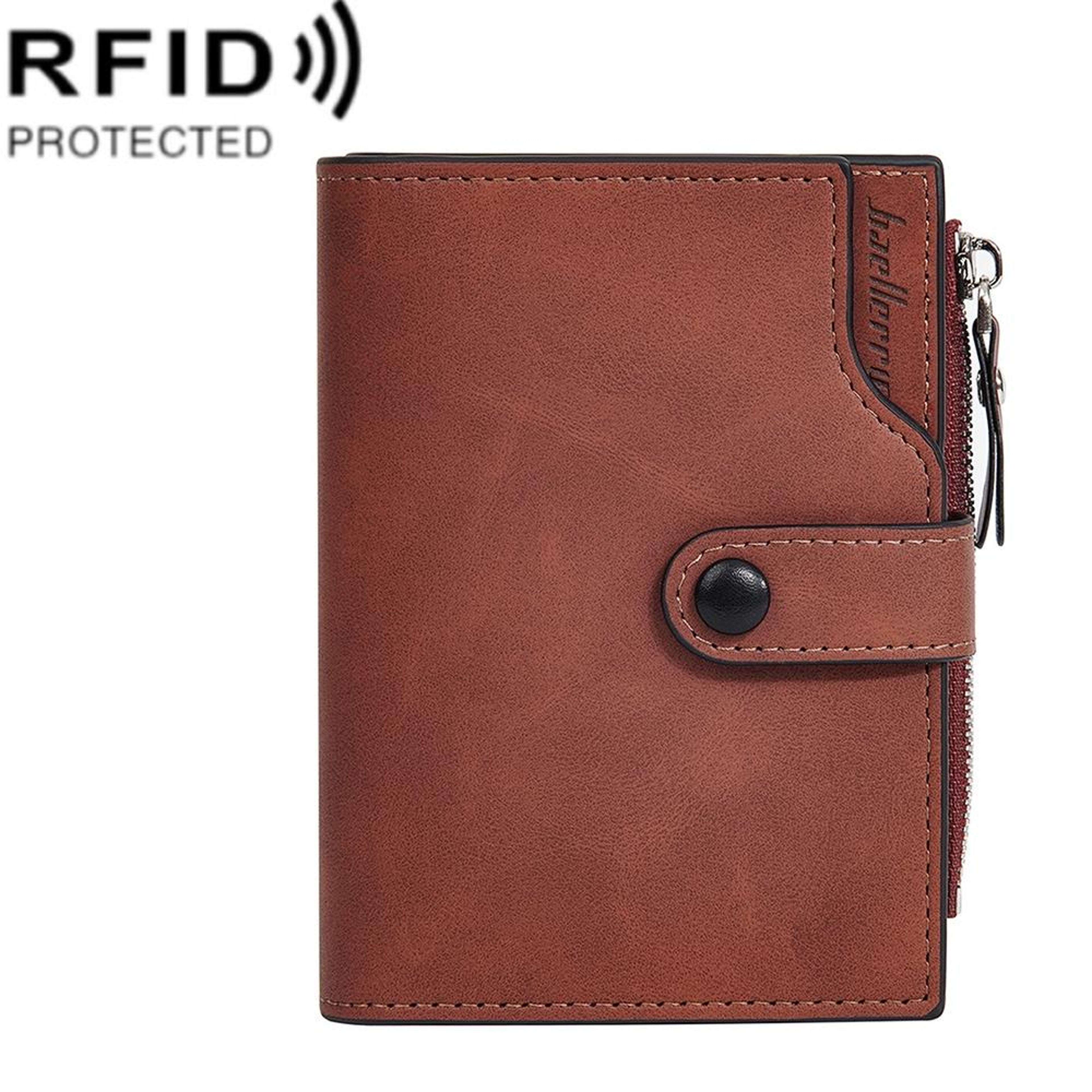 RFID Anti Theft Trifold Wallet with Zipper Coin Purse and Card Slots – view 11