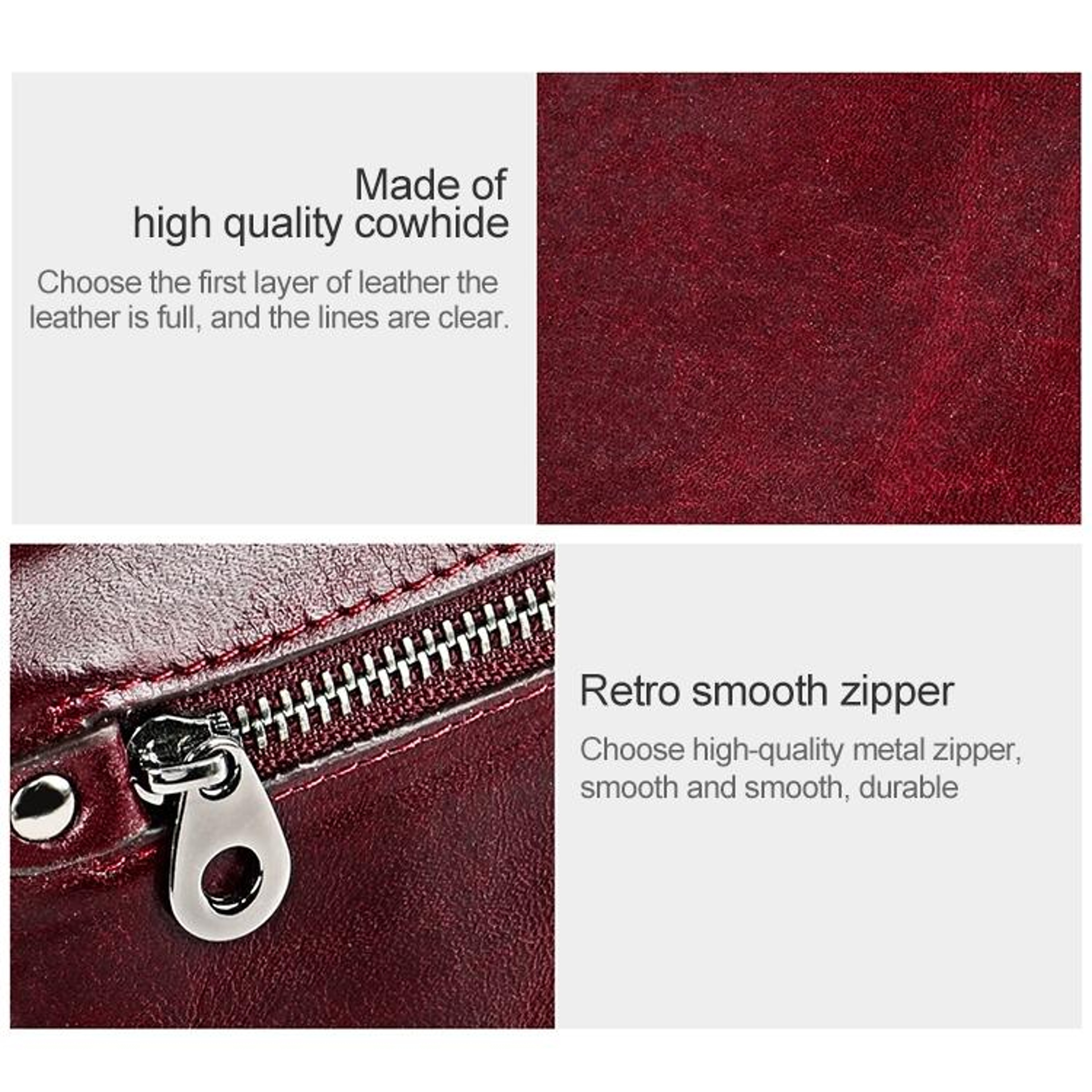 Womens RFID Leather Zipper Wallet with Card Slots and Coin Compartments – view 14