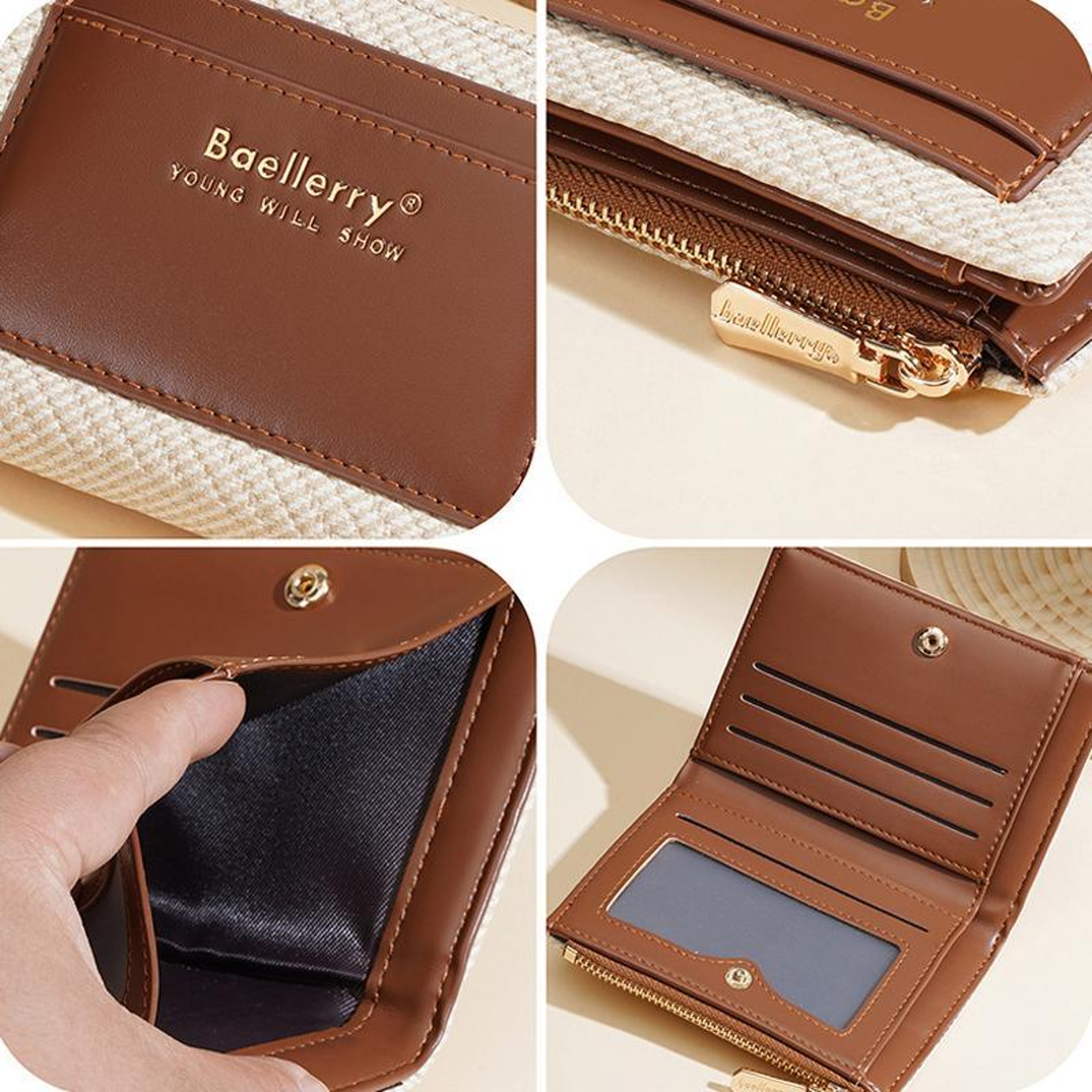 Womens Compact Wallet with Multi Card Slots and Zipper Coin Purse – view 6