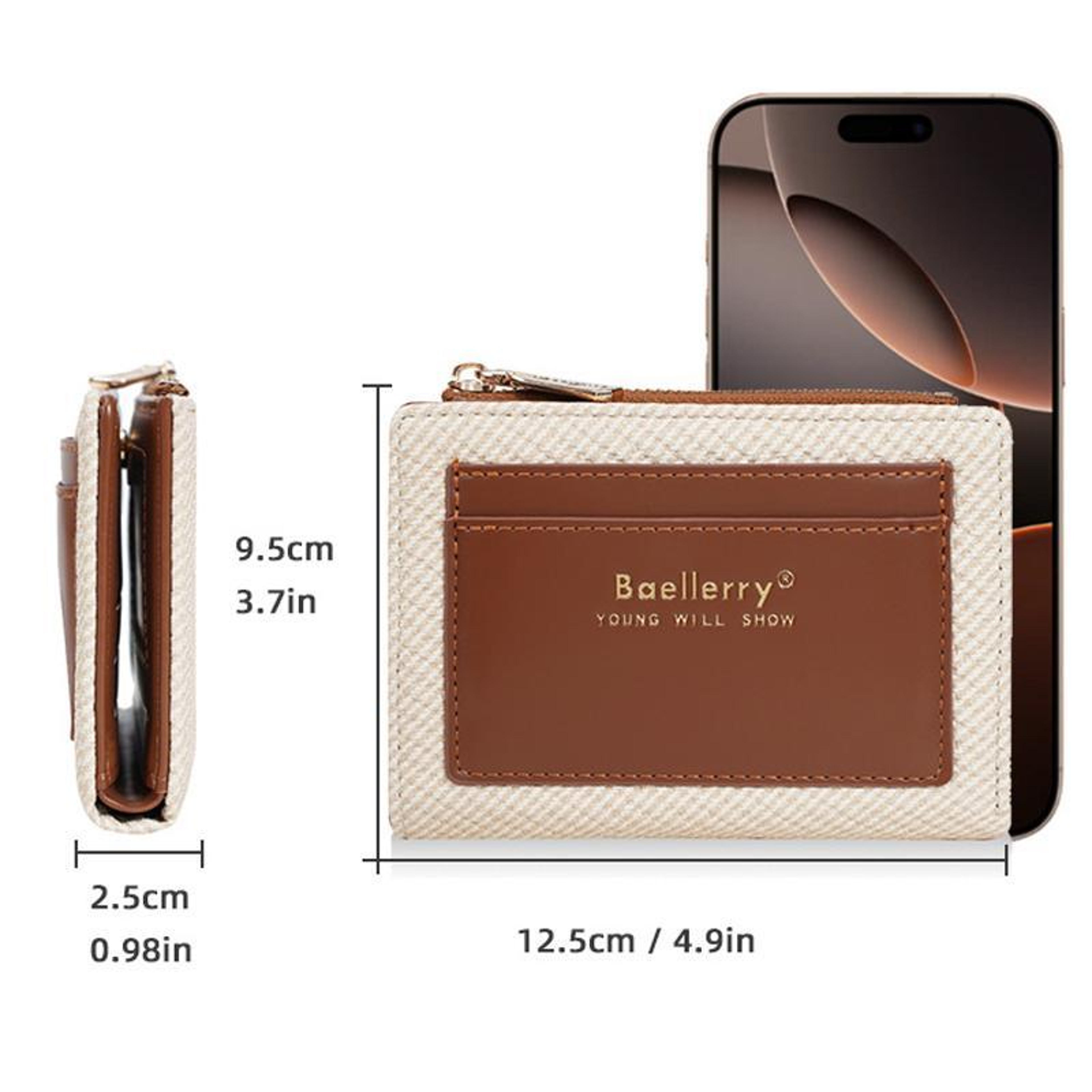Womens Compact Wallet with Multi Card Slots and Zipper Coin Purse – view 8