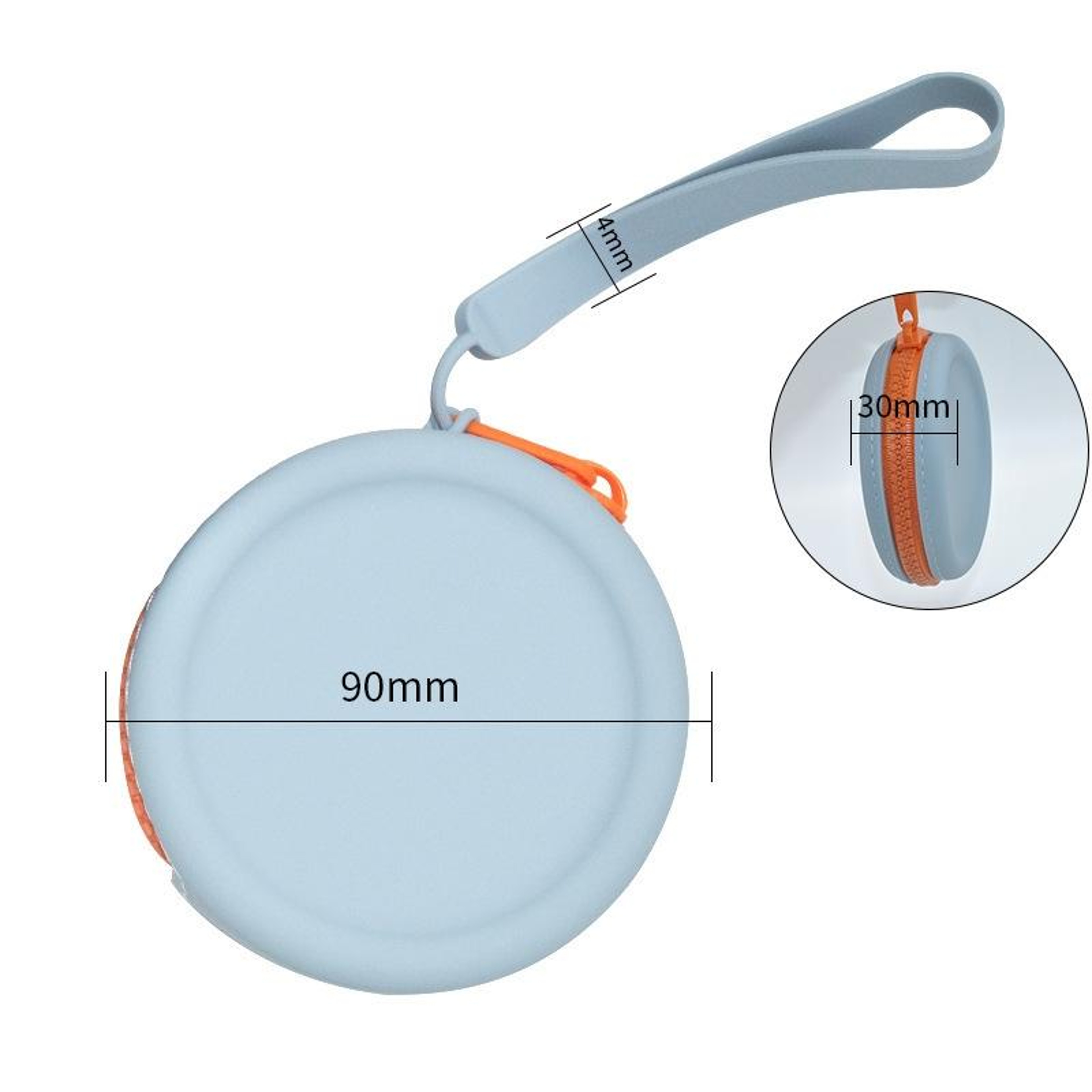Round Silicone Coin Purse with Zipper and Detachable Carrying Handle – view 5
