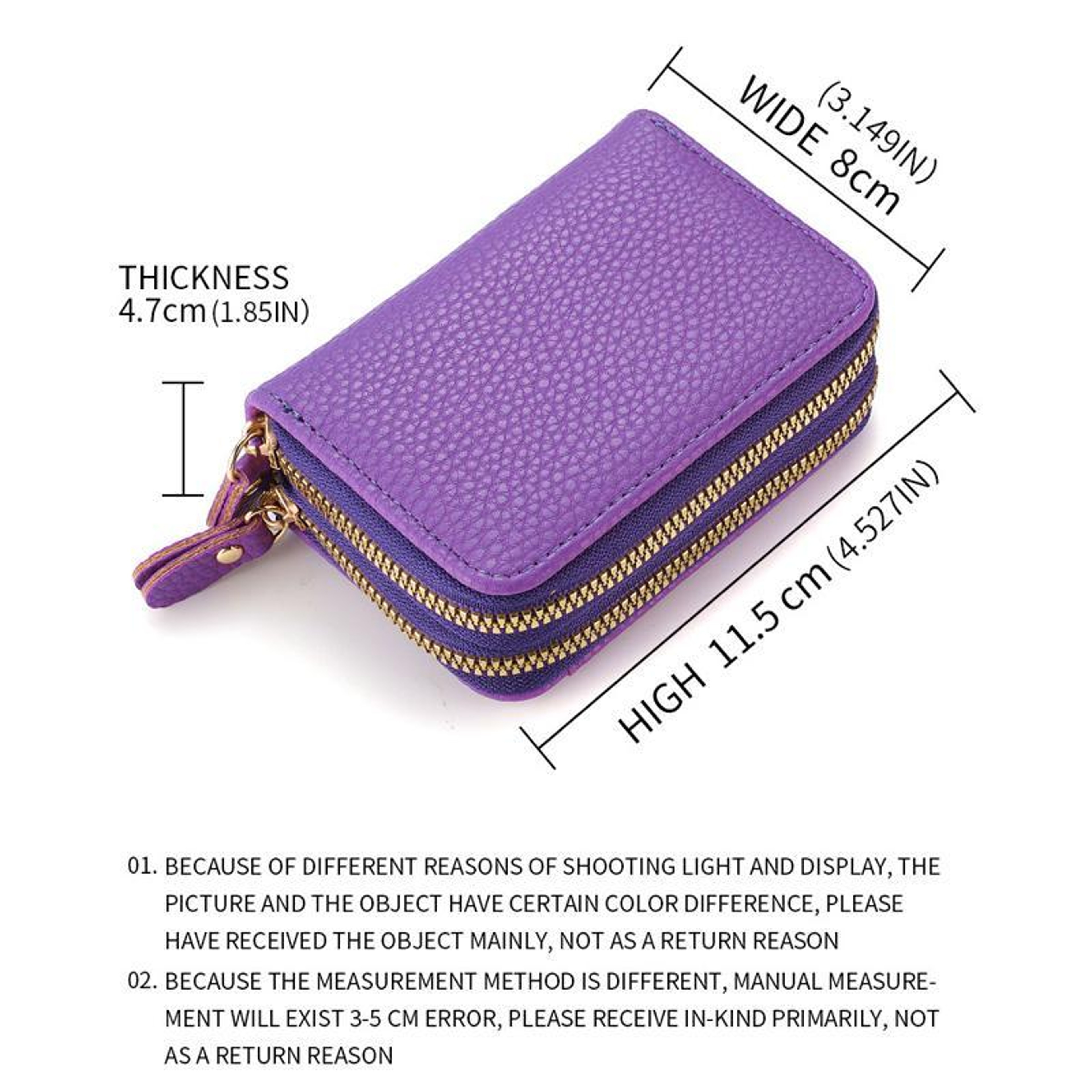 Womens Compact Accordion Wallet with Double Zipper and ID Window – view 9