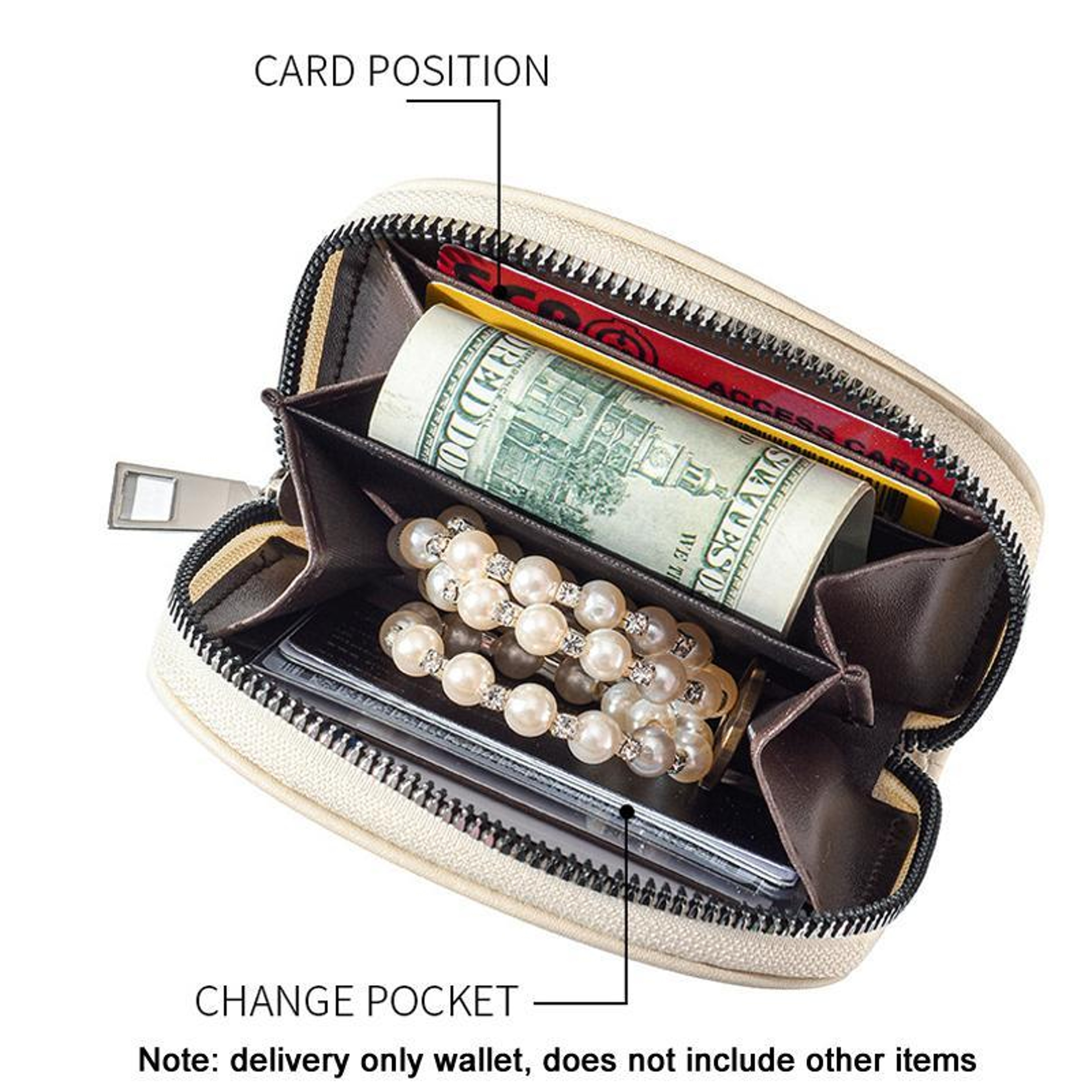 Womens Pleated PU Leather Short Wallet with Zipper Coin Purse – view 9