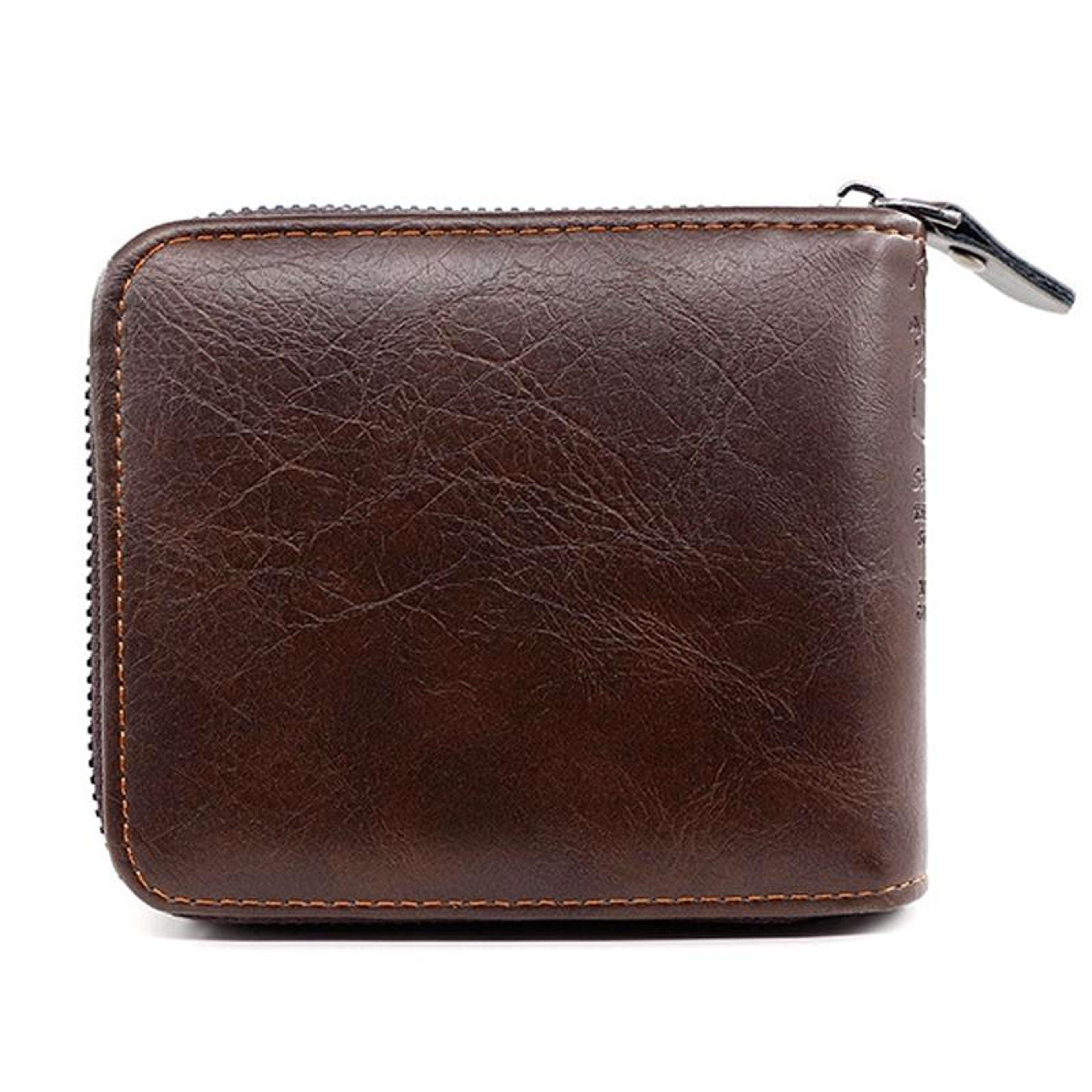 Mens Trifold Zipper Wallet with Coin Pocket and Multiple Card Slots – view 4