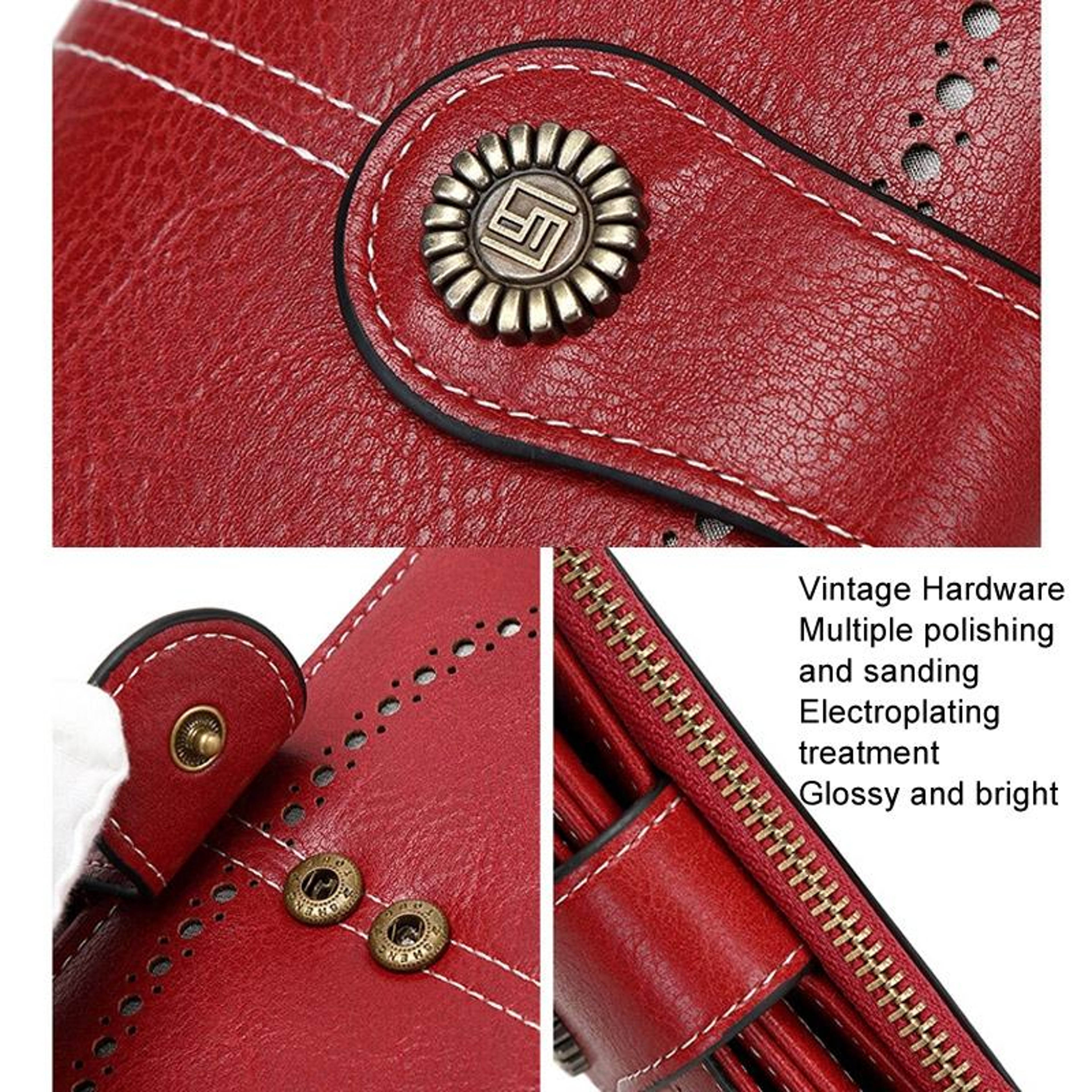 Womens RFID Blocking Short Wallet with Multiple Card Slots and Zipper Closure – view 13