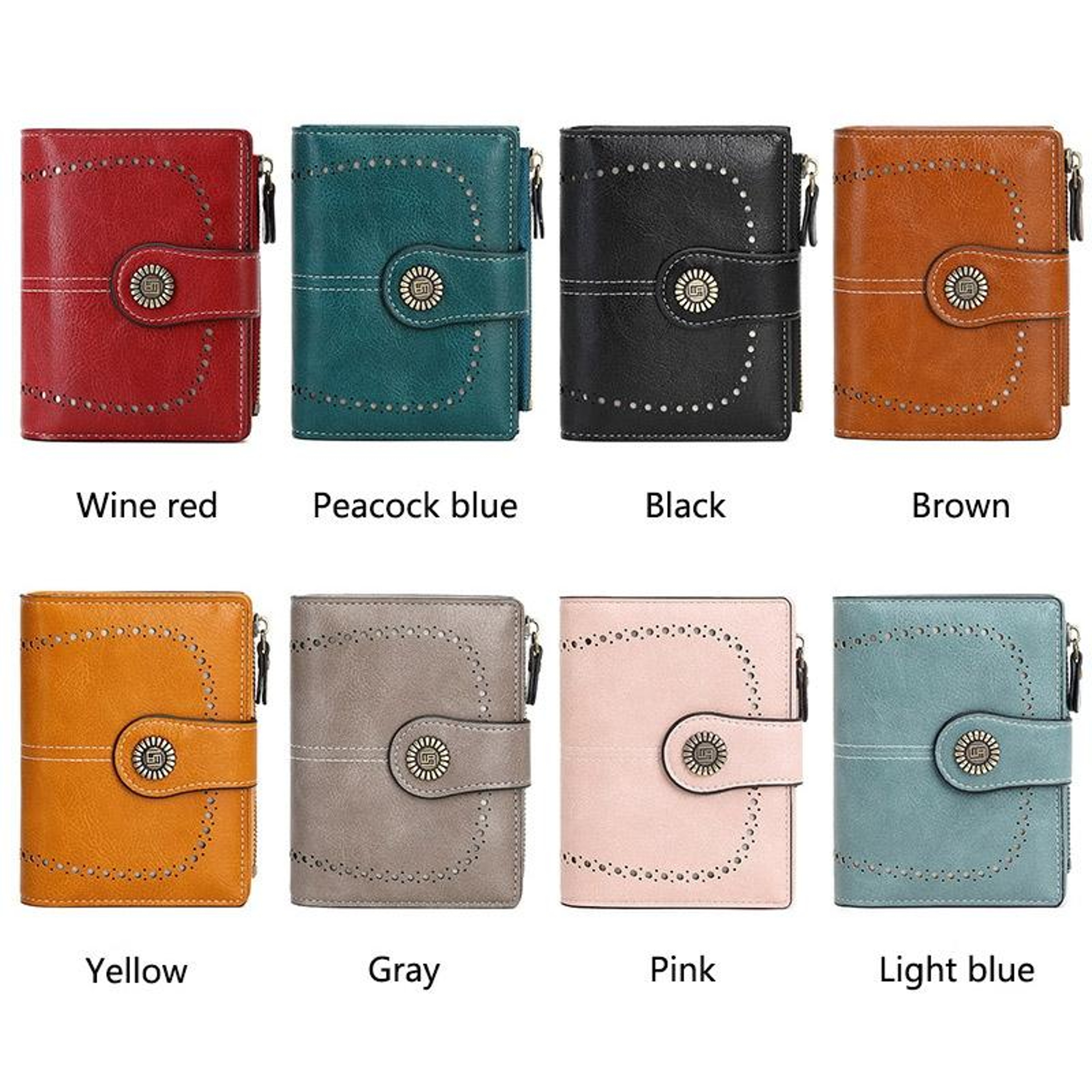 Womens RFID Blocking Short Wallet with Multiple Card Slots and Zipper Closure – view 6