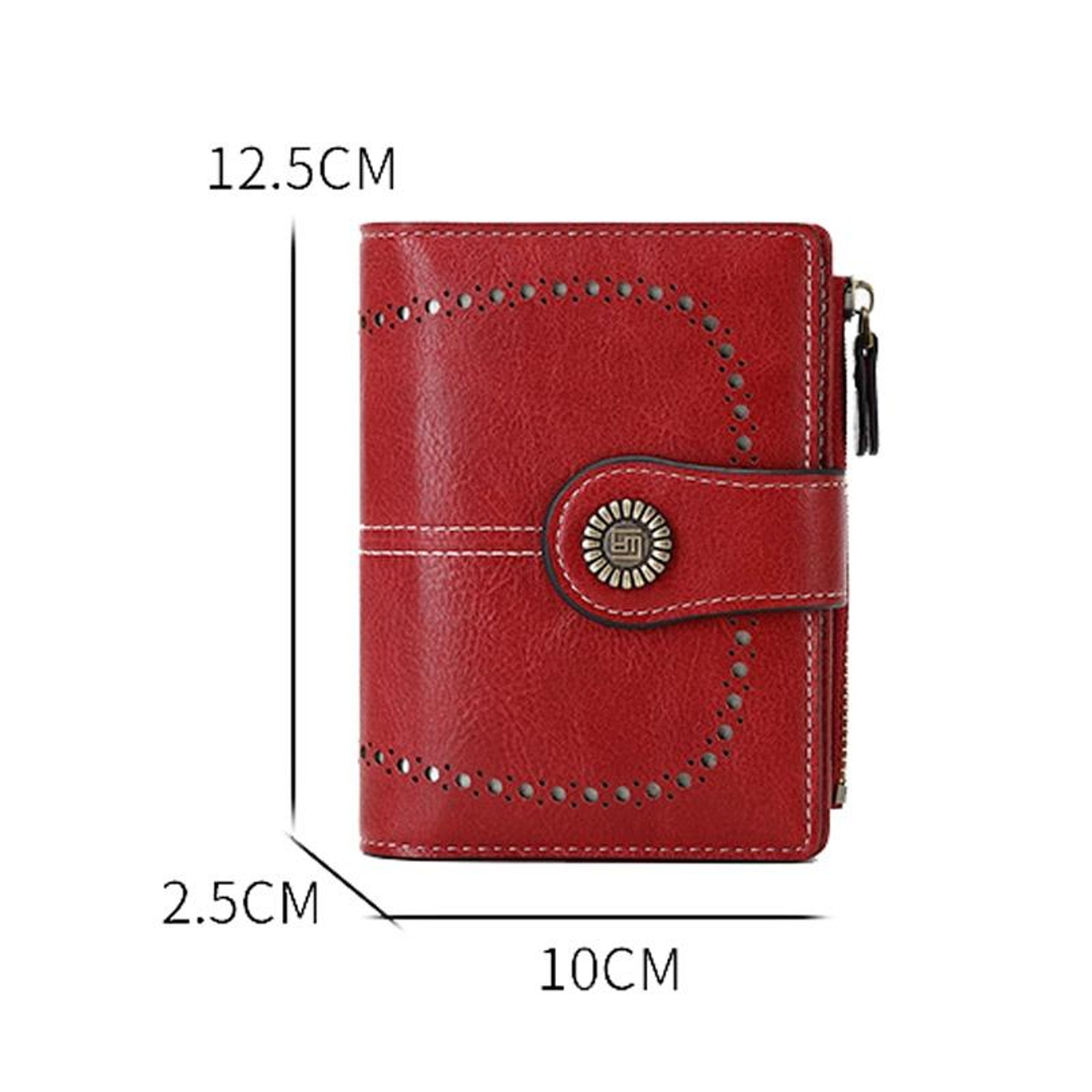 Womens RFID Blocking Short Wallet with Multiple Card Slots and Zipper Closure – view 10