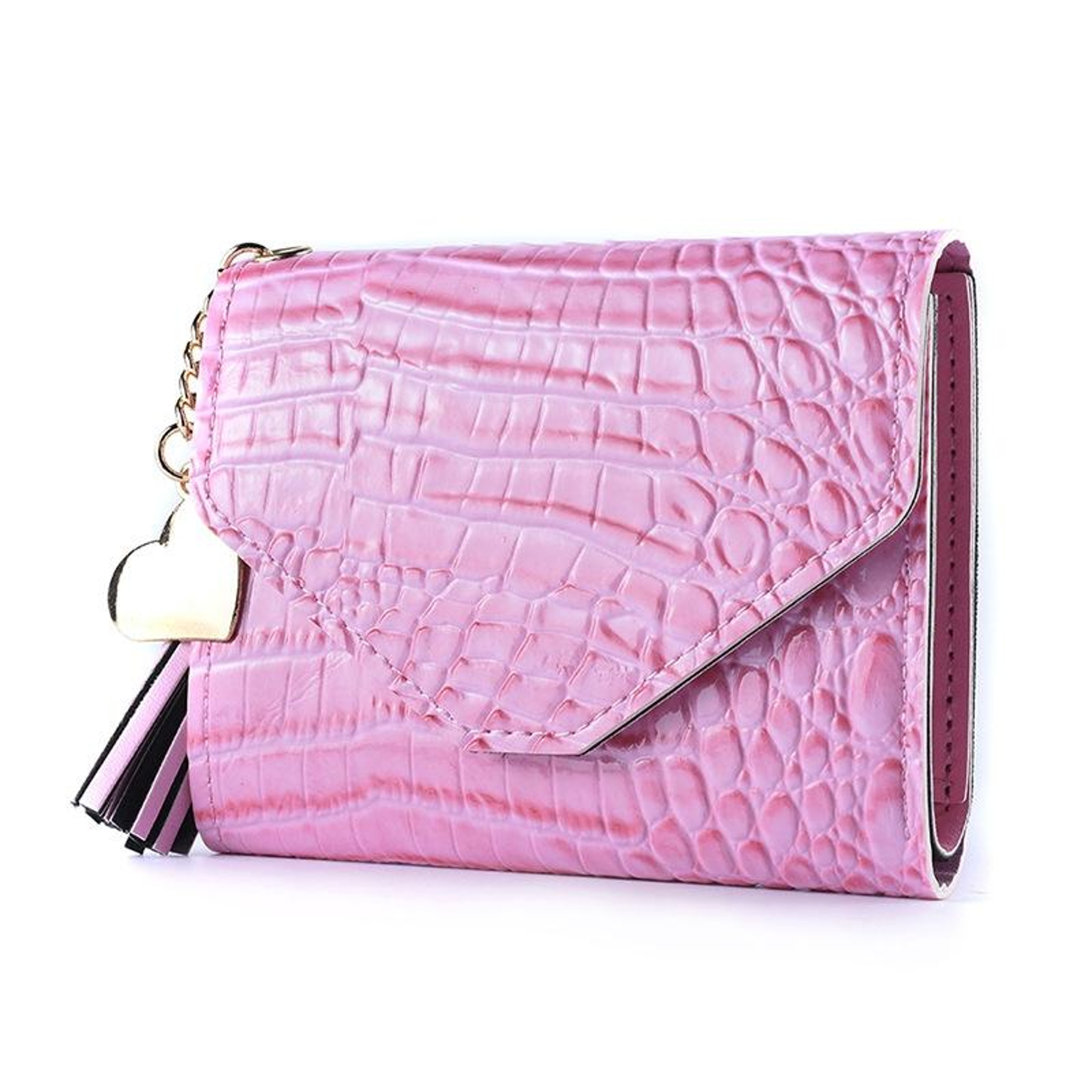 Womens Trifold Wallet with Crocodile Pattern Tassel and Card Holder – view 7