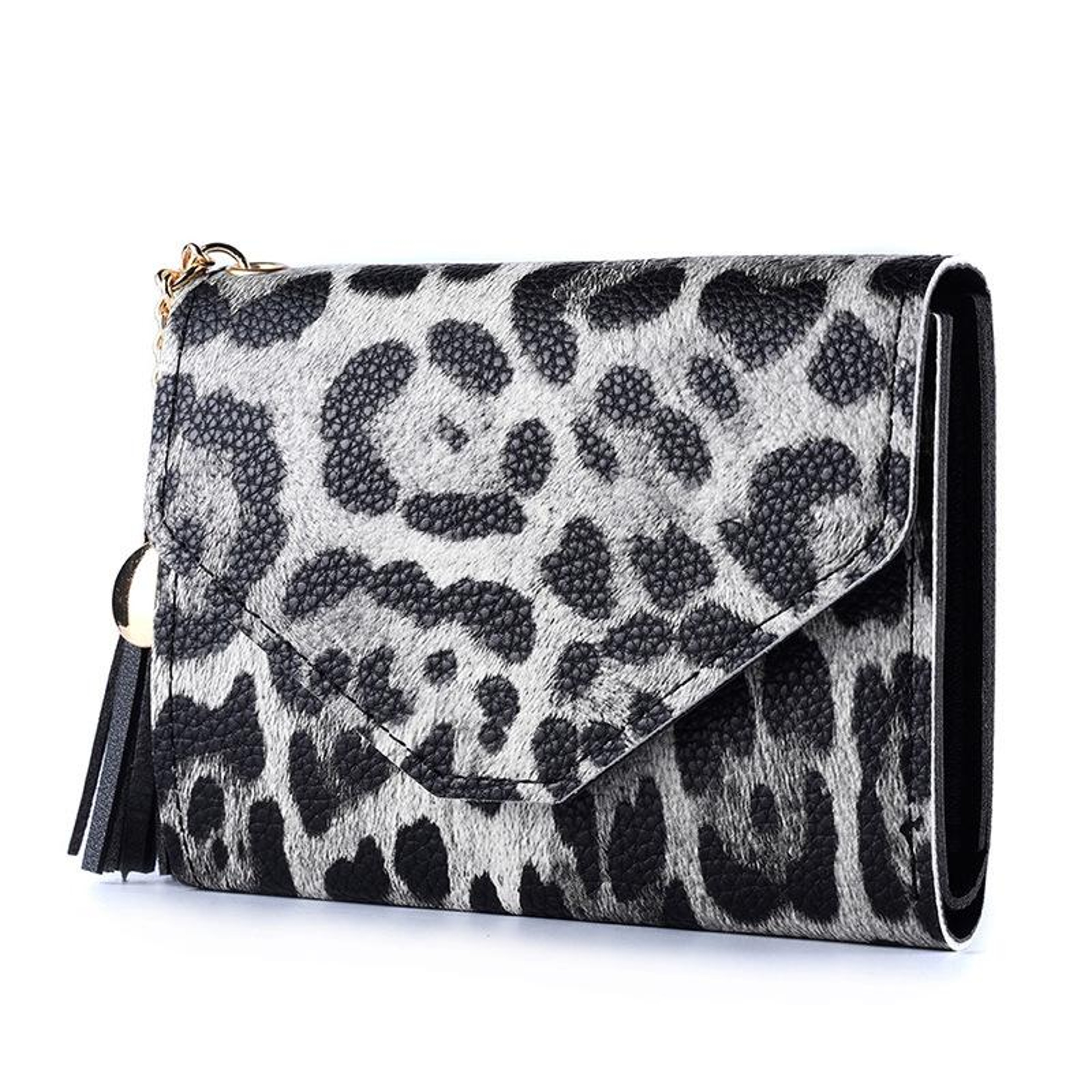 Womens Trifold Wallet with Crocodile Pattern Tassel and Card Holder – view 10