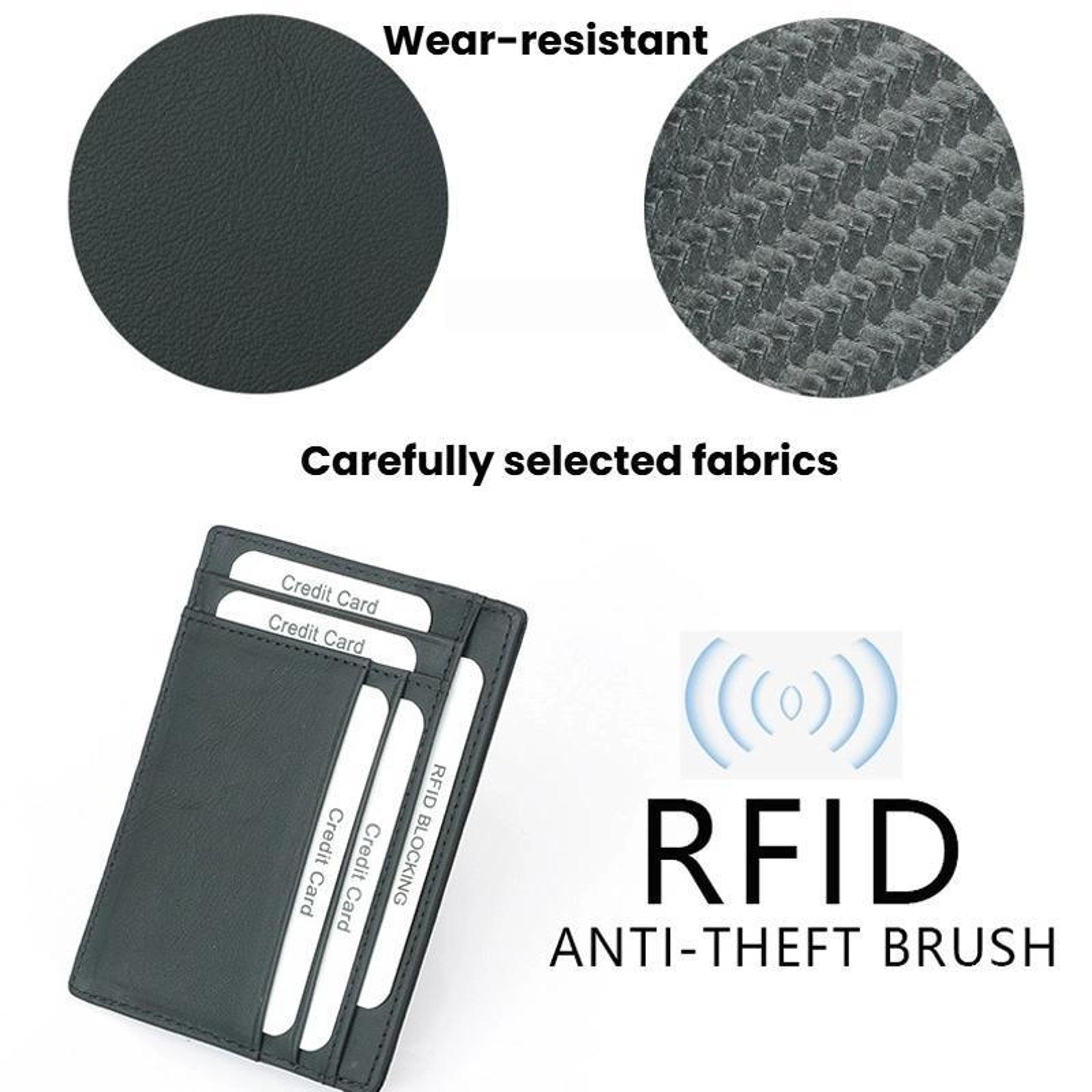 RFID Blocking Card Wallet with 8 Card Slots and Zipper Coin Purse – view 7
