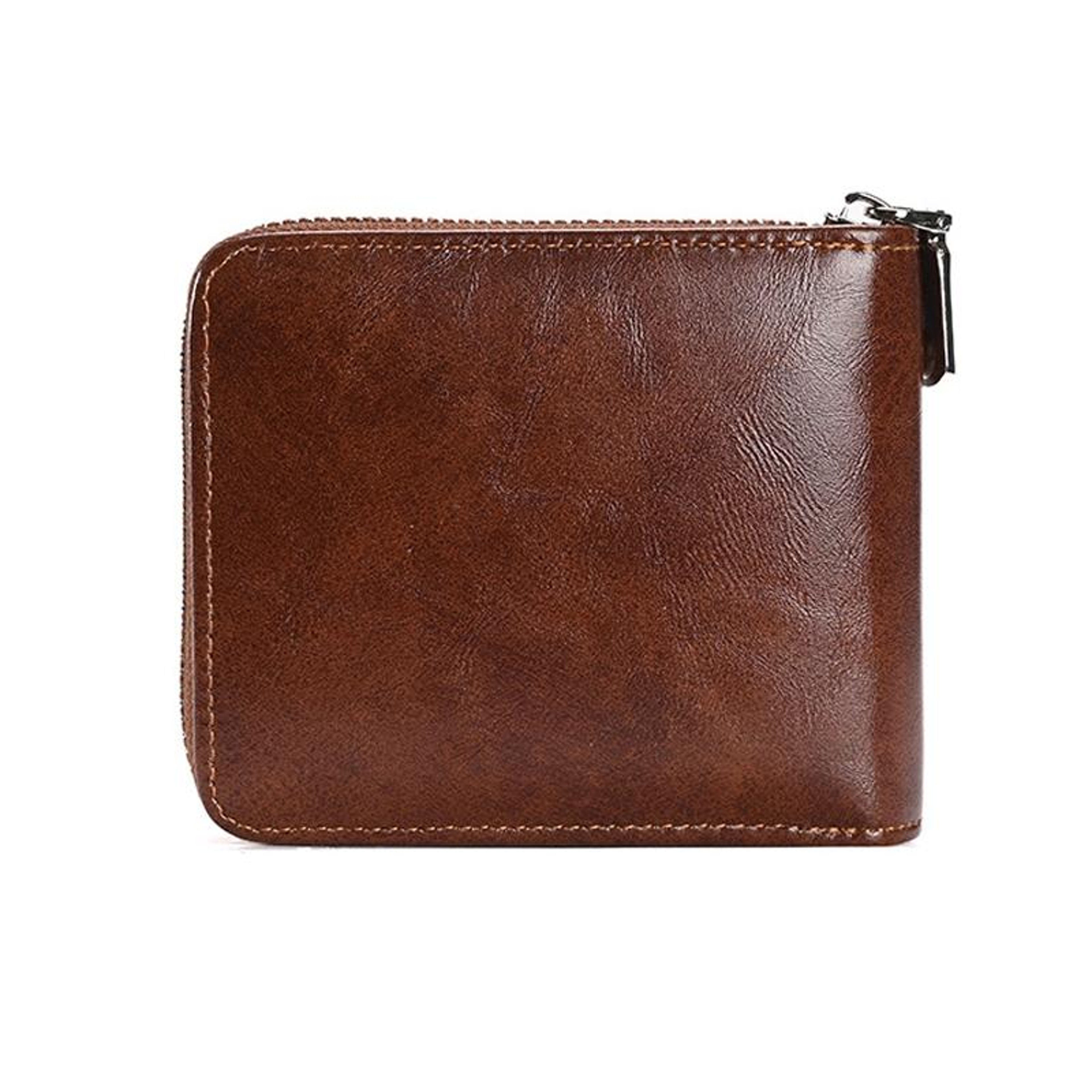 Mens RFID Blocking Wallet with Zipper Closure and Compact PU Design – view 2