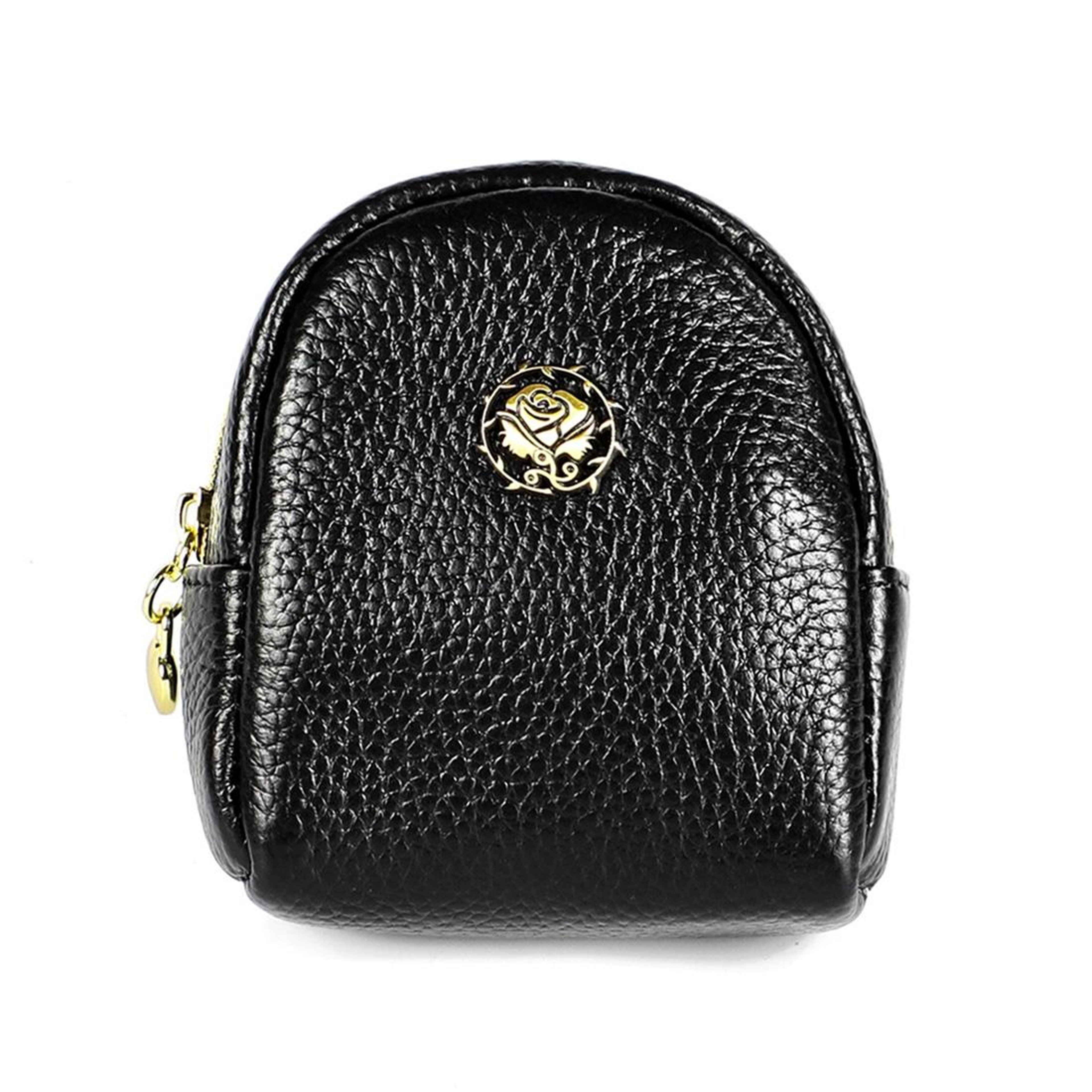 Womens Small Leather Cosmetic Bag with Zipper Portable Mini Purse – view 11