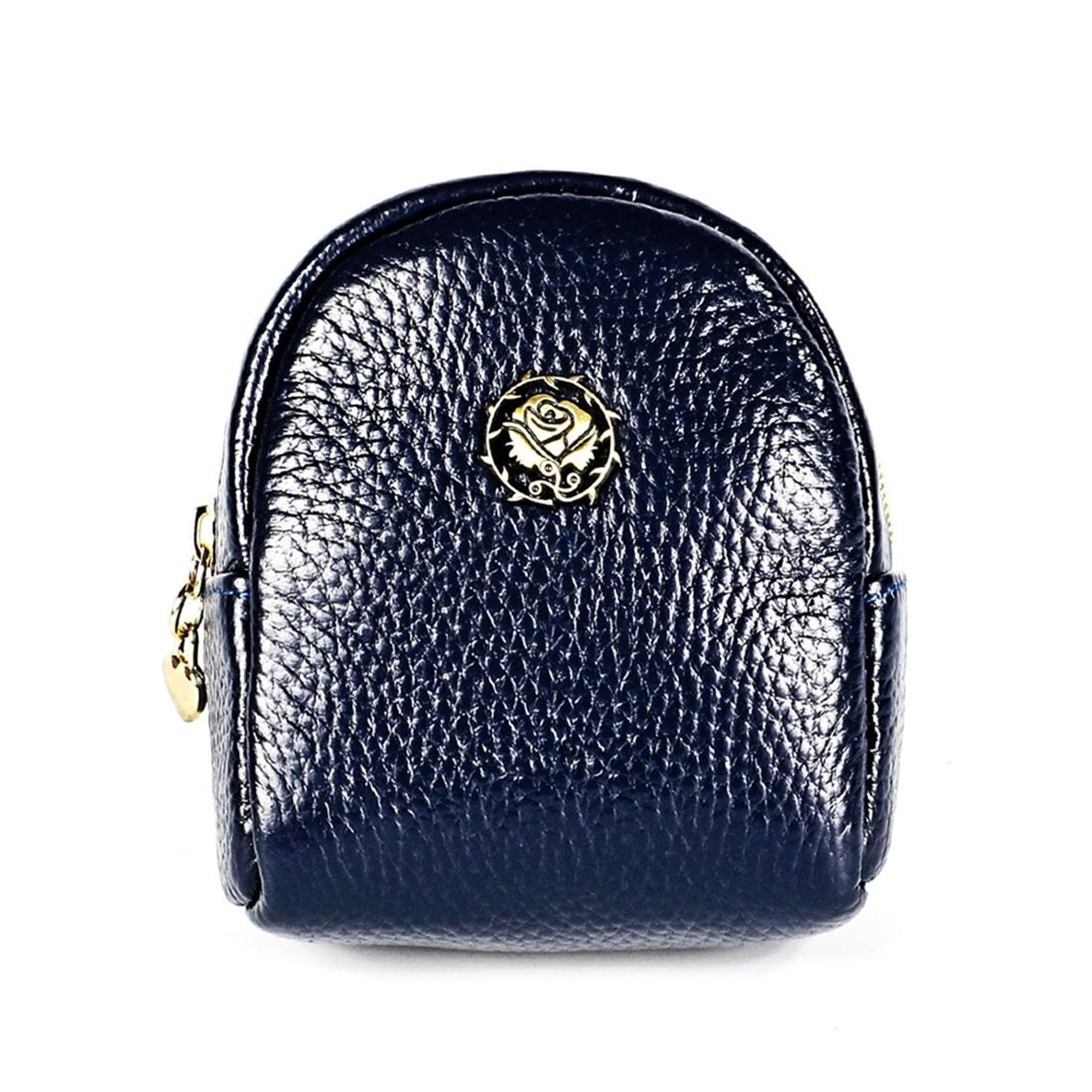 Womens Small Leather Cosmetic Bag with Zipper Portable Mini Purse – view 12