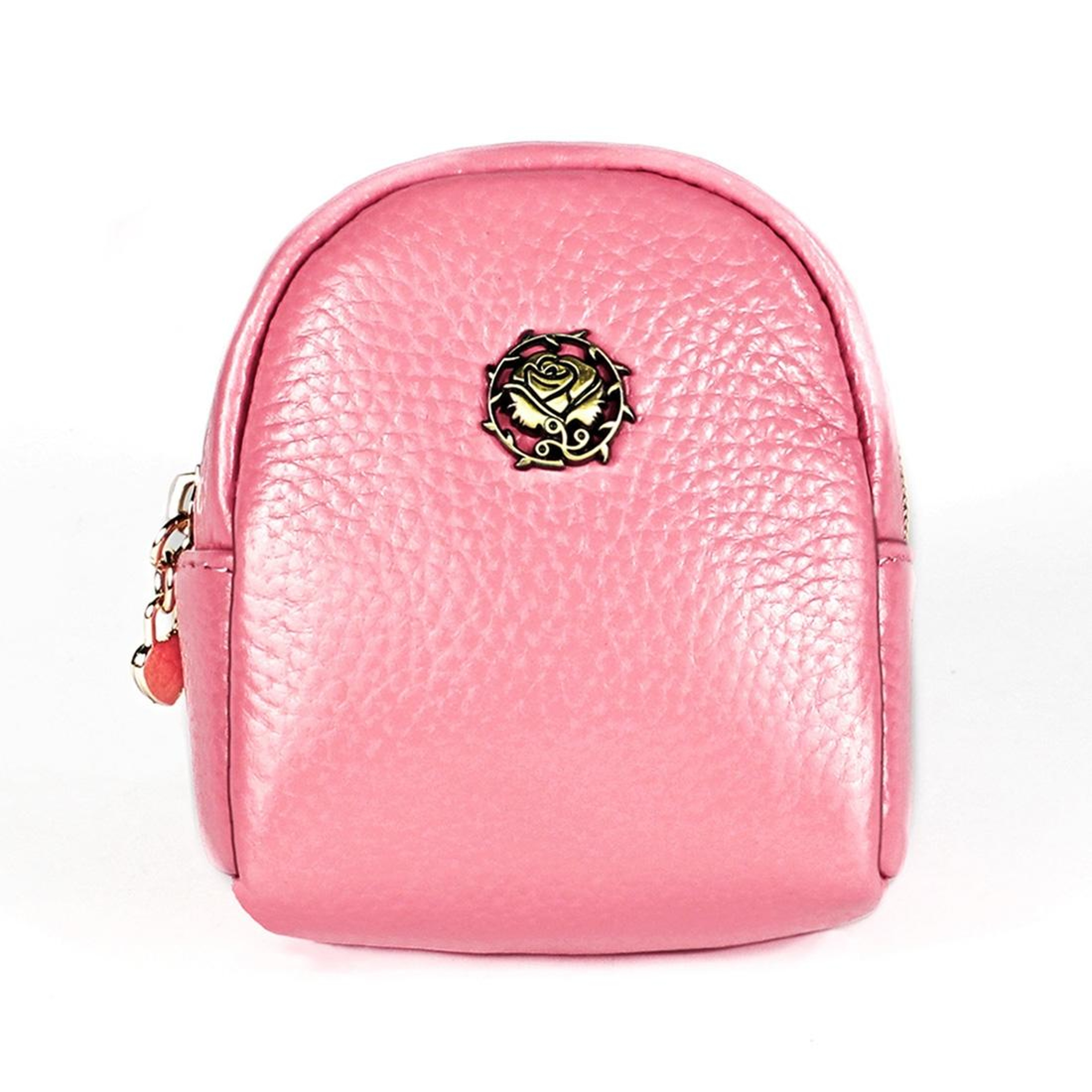 Womens Small Leather Cosmetic Bag with Zipper Portable Mini Purse – view 14