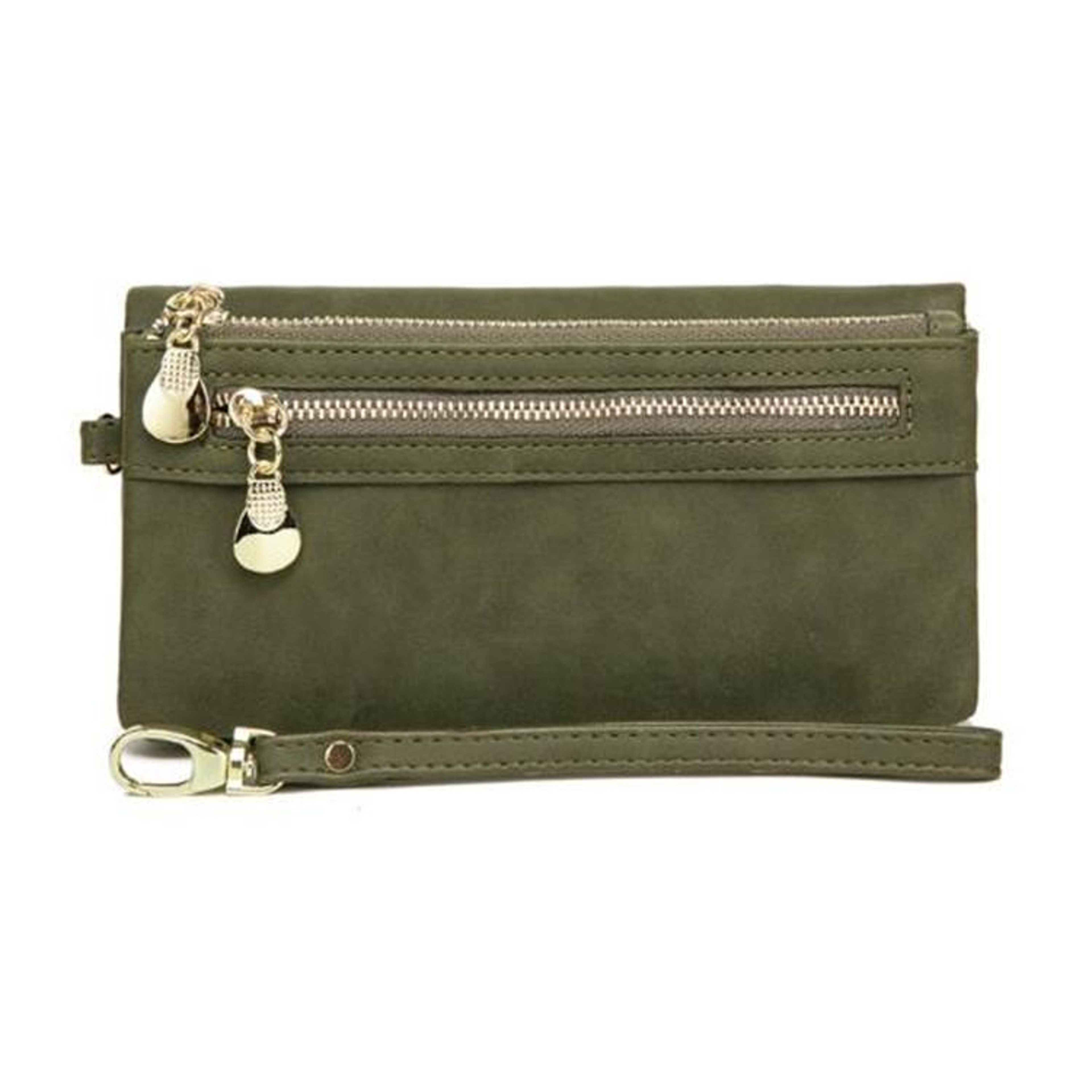 Womens Long Wallet with Double Zippers and Multiple Card Compartments – view 1