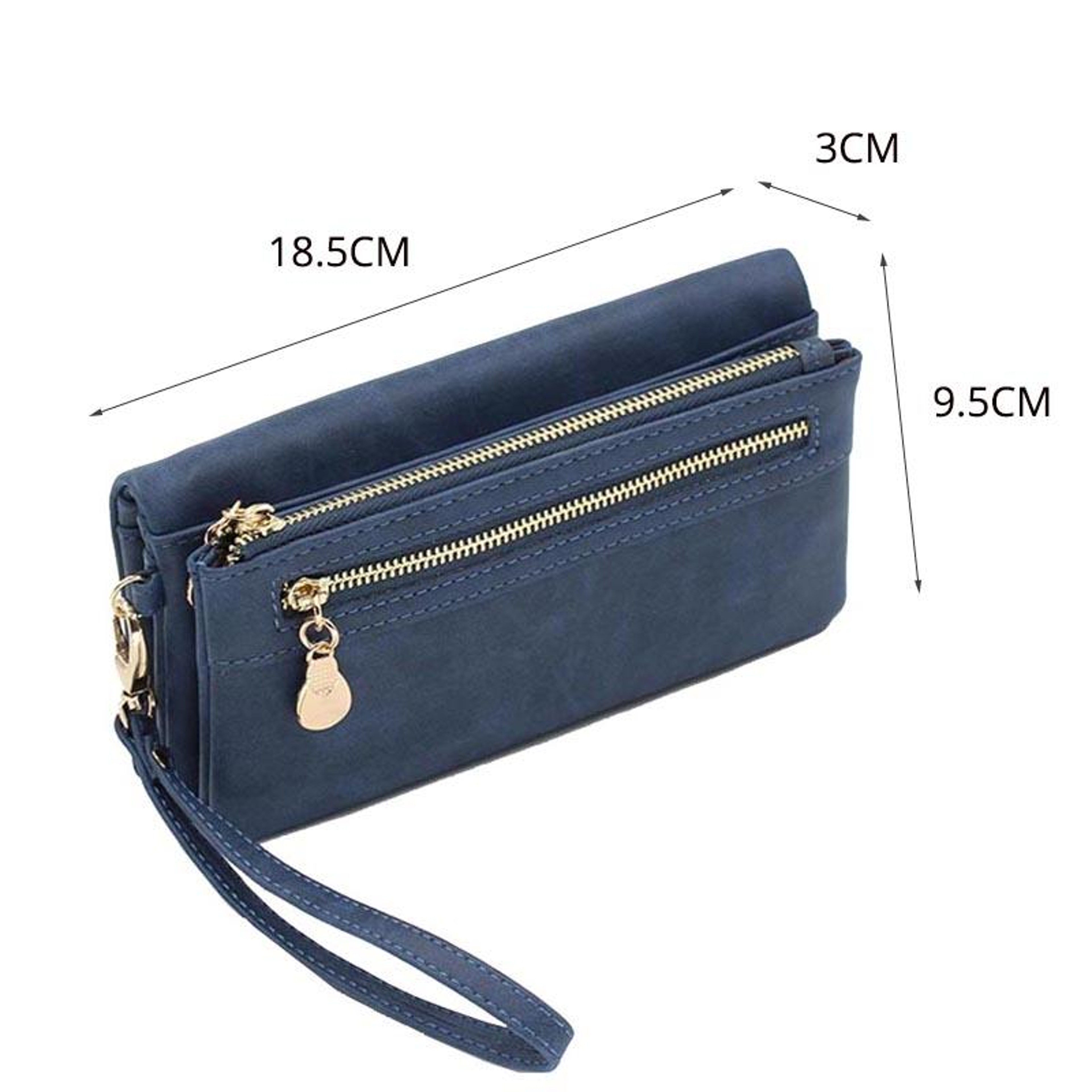 Womens Long Wallet with Double Zippers and Multiple Card Compartments – view 6