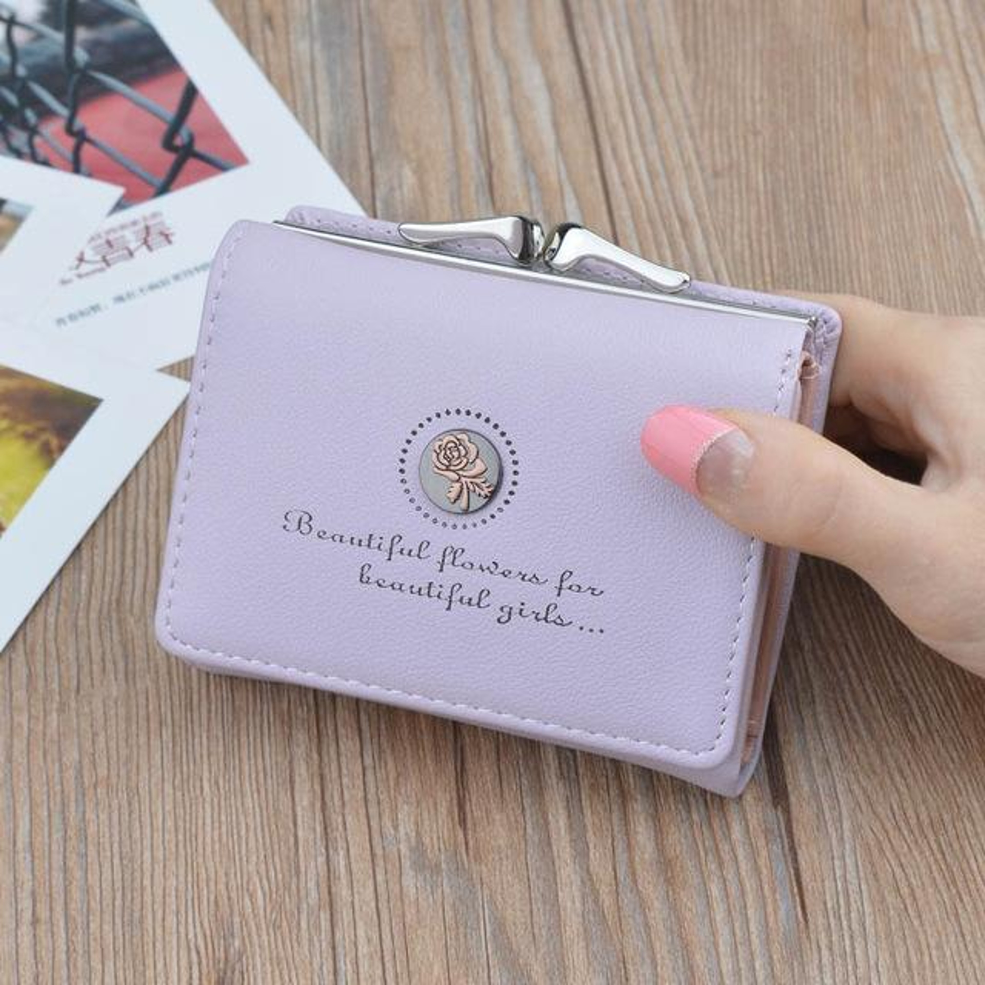 Womens Mini Vintage Floral Trifold Wallet with Coin Purse and Card Slots – view 6