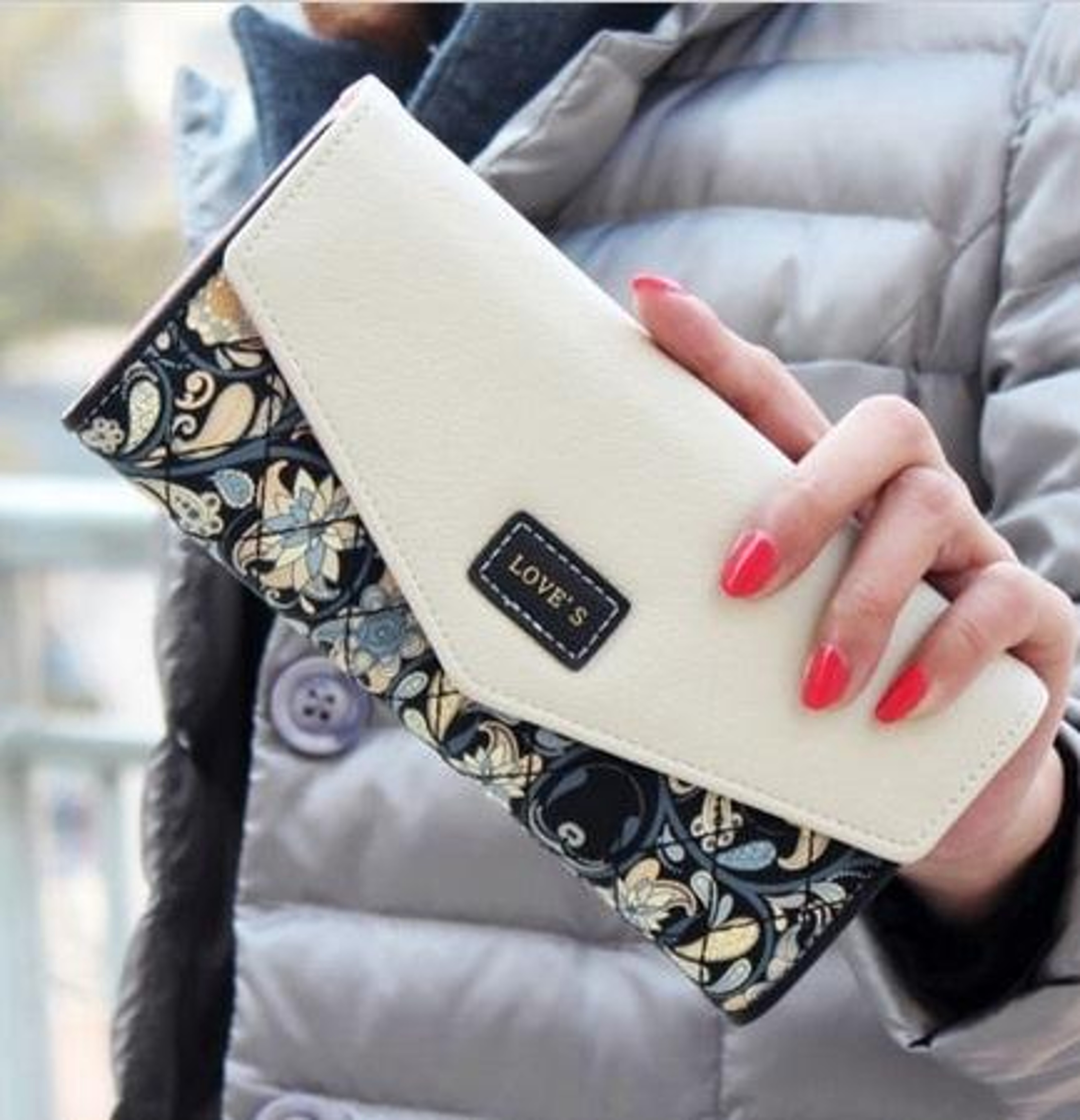 Womens Long Floral PU Leather Wallet with Coin Pocket and Card Holder – view 3