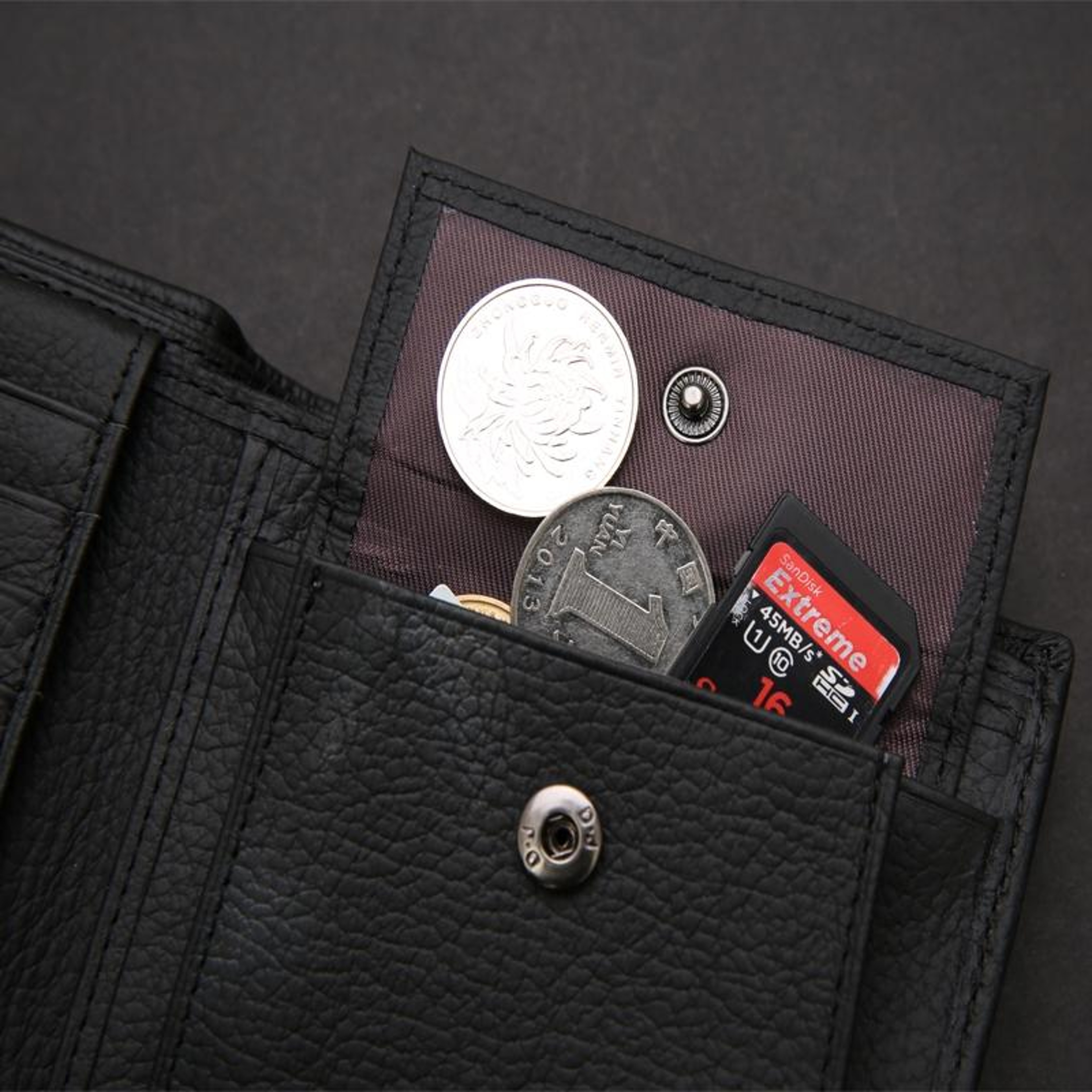 Mens Genuine Leather Bifold Wallet With Coin Pocket And Card Slots 5
